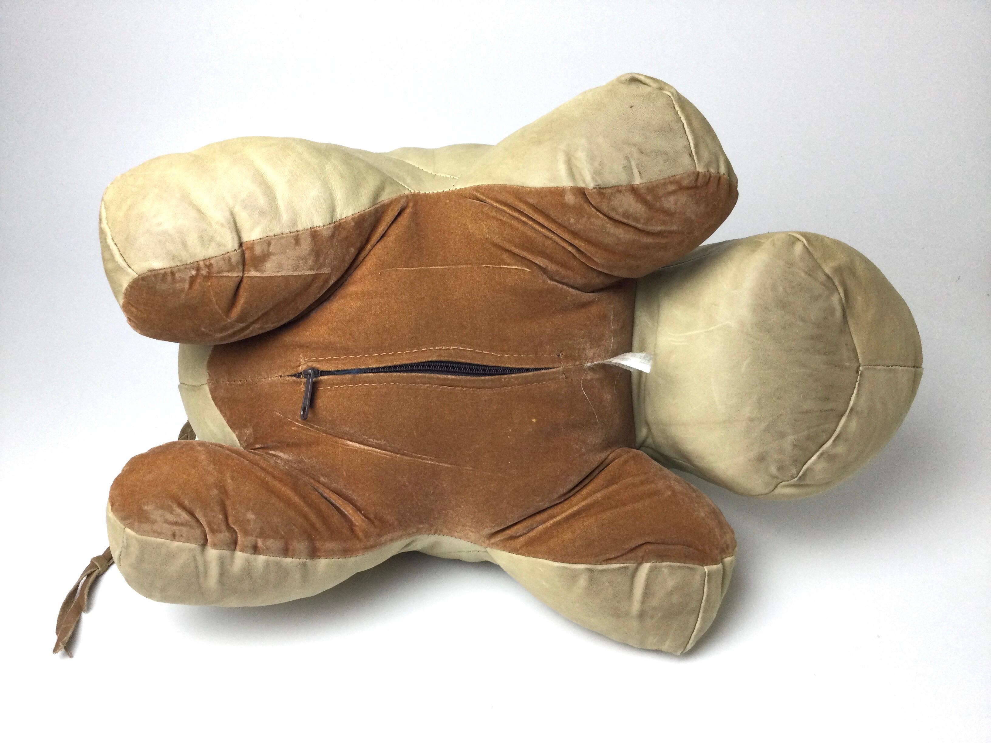 Mexican Leather Hippo Hippopotamus in Leather Footstool For Sale