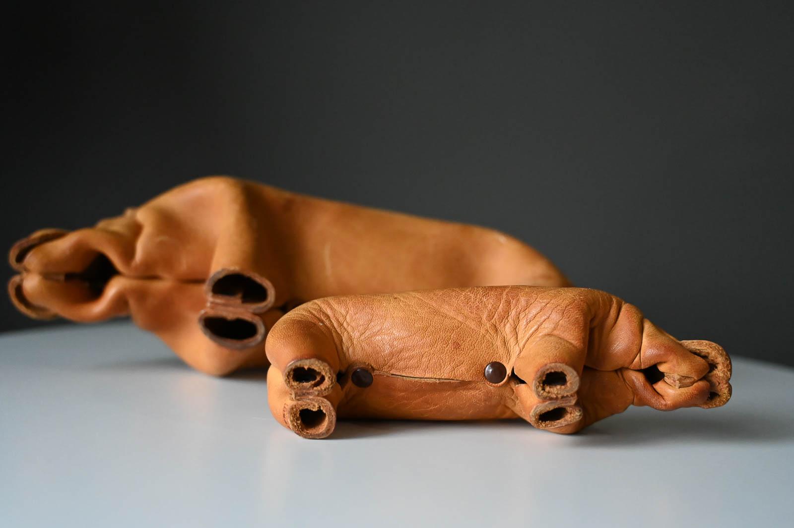 Leather Hippo Pair by Deru Germany, circa 1960 For Sale 3