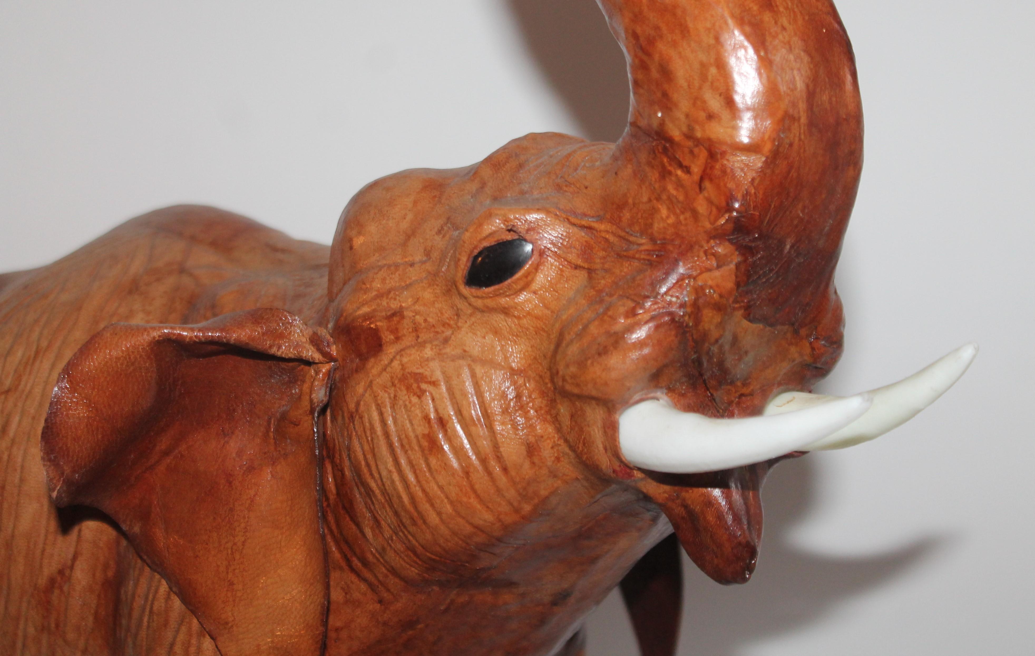 Hand-Crafted Leather Hollow Body Monumental Elephant