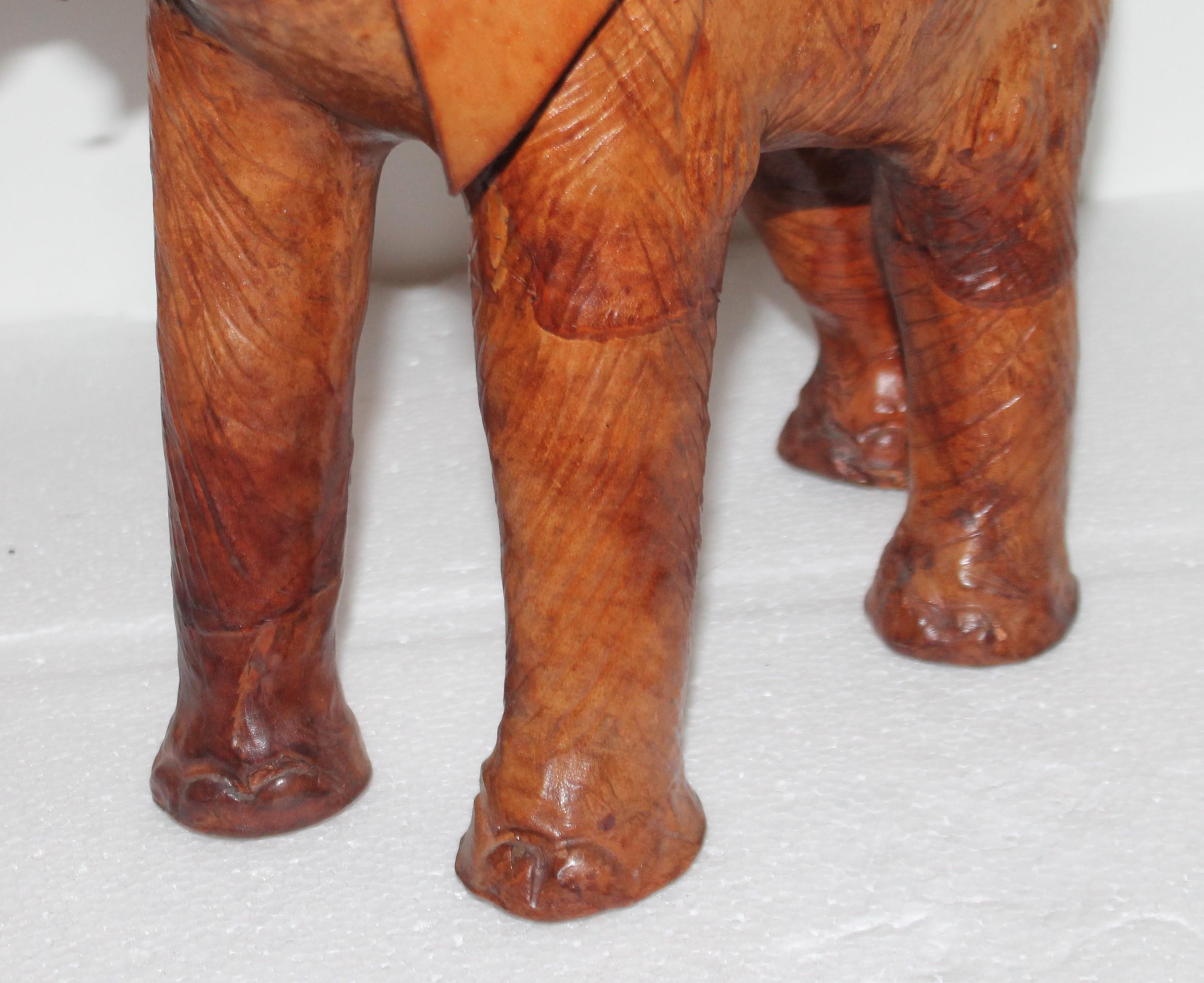 Leather Hollow Body Monumental Elephant In Good Condition In Los Angeles, CA