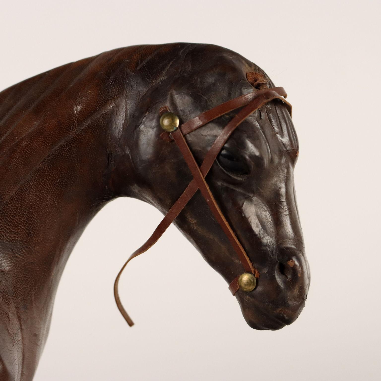 Italian Leather Horse, Italy, Late 19th, Early 20th Century For Sale