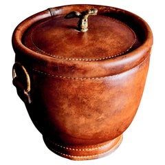 Leather Ice Bucket with Eagle shaped Handle
