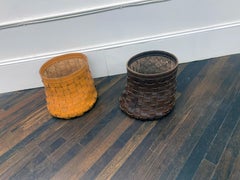 Leather Intrecci Round Baskets by Arte & Cuoio