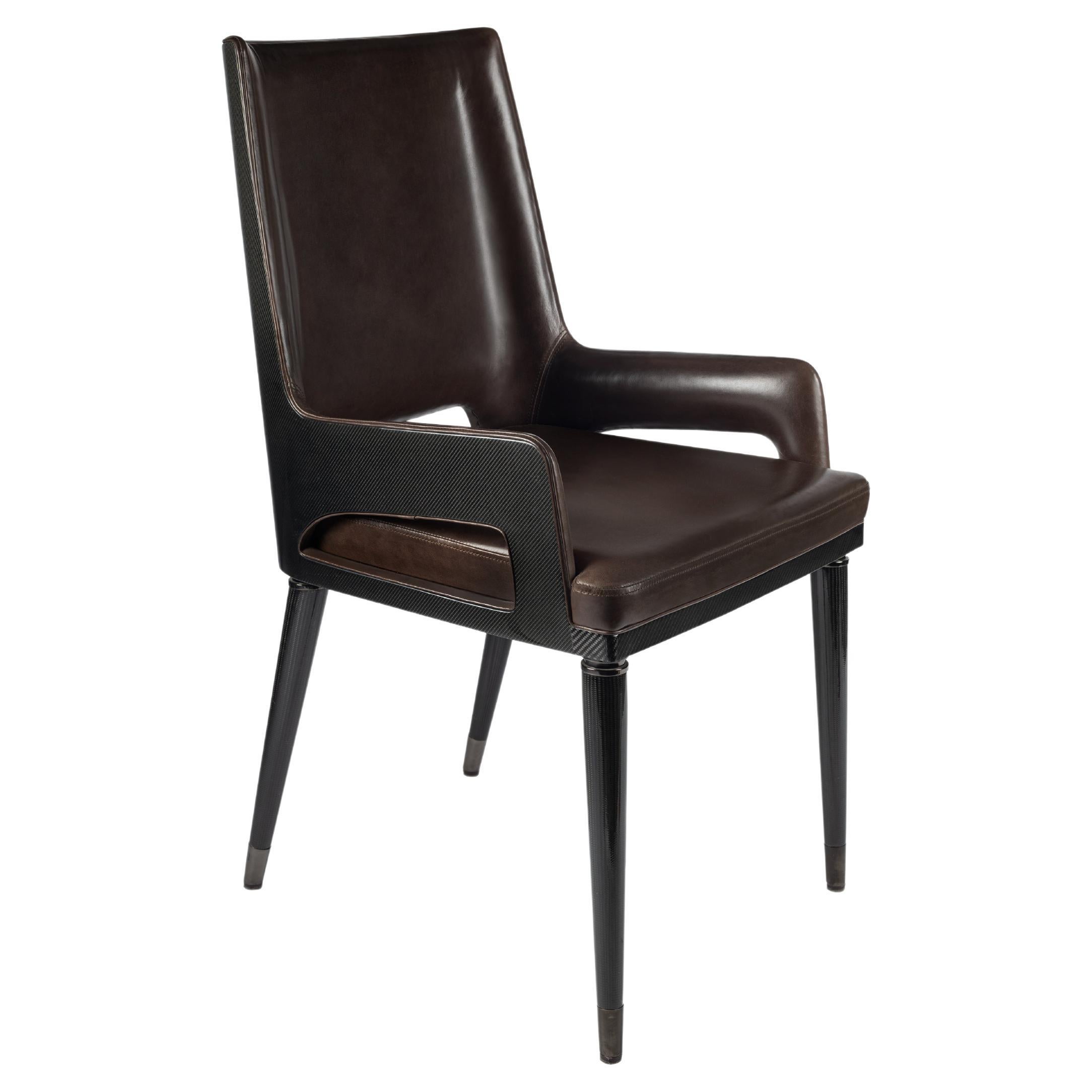 Leather Irving Carver Chair by Madheke For Sale