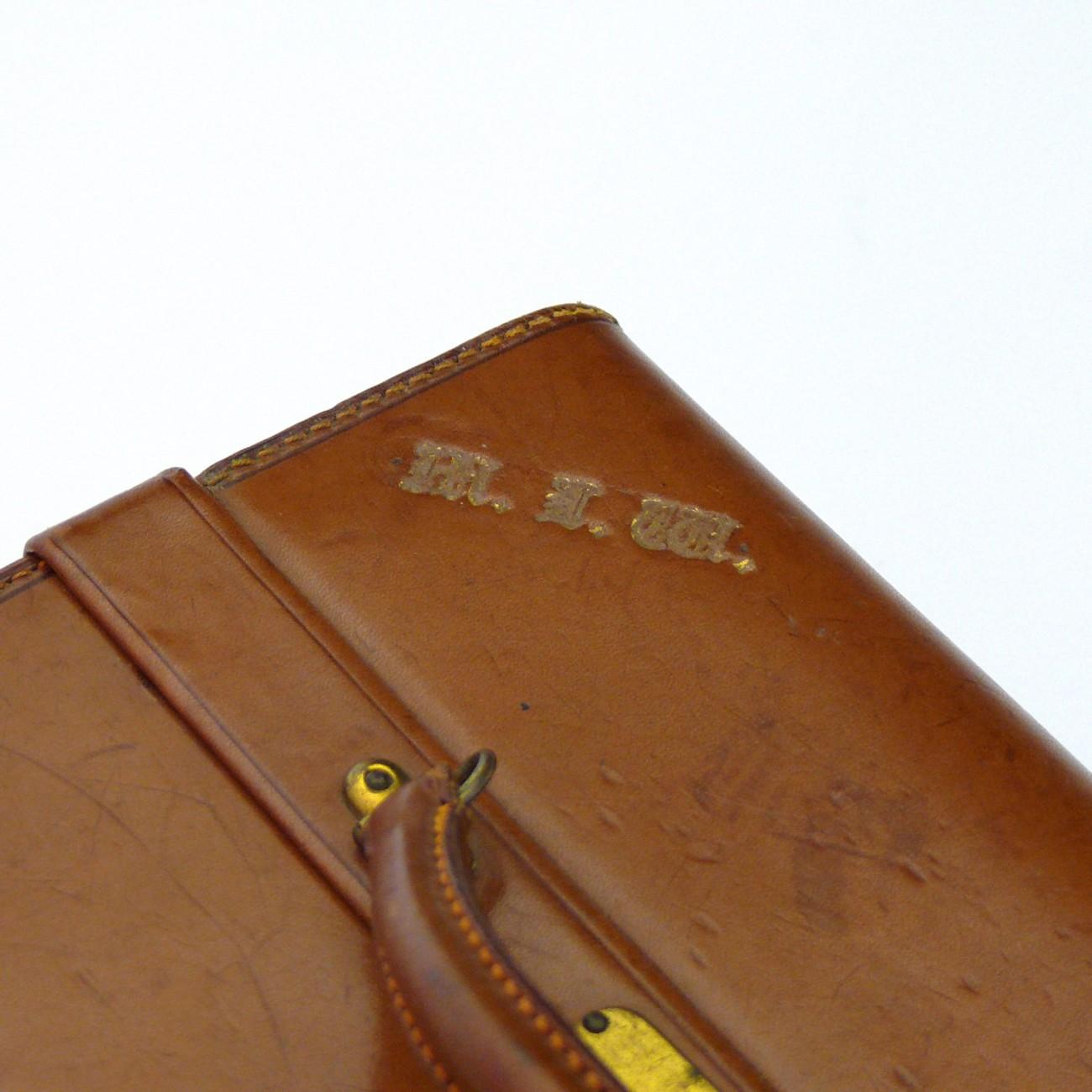 British Leather Jewelry Case by John Pound and Company, circa 1920