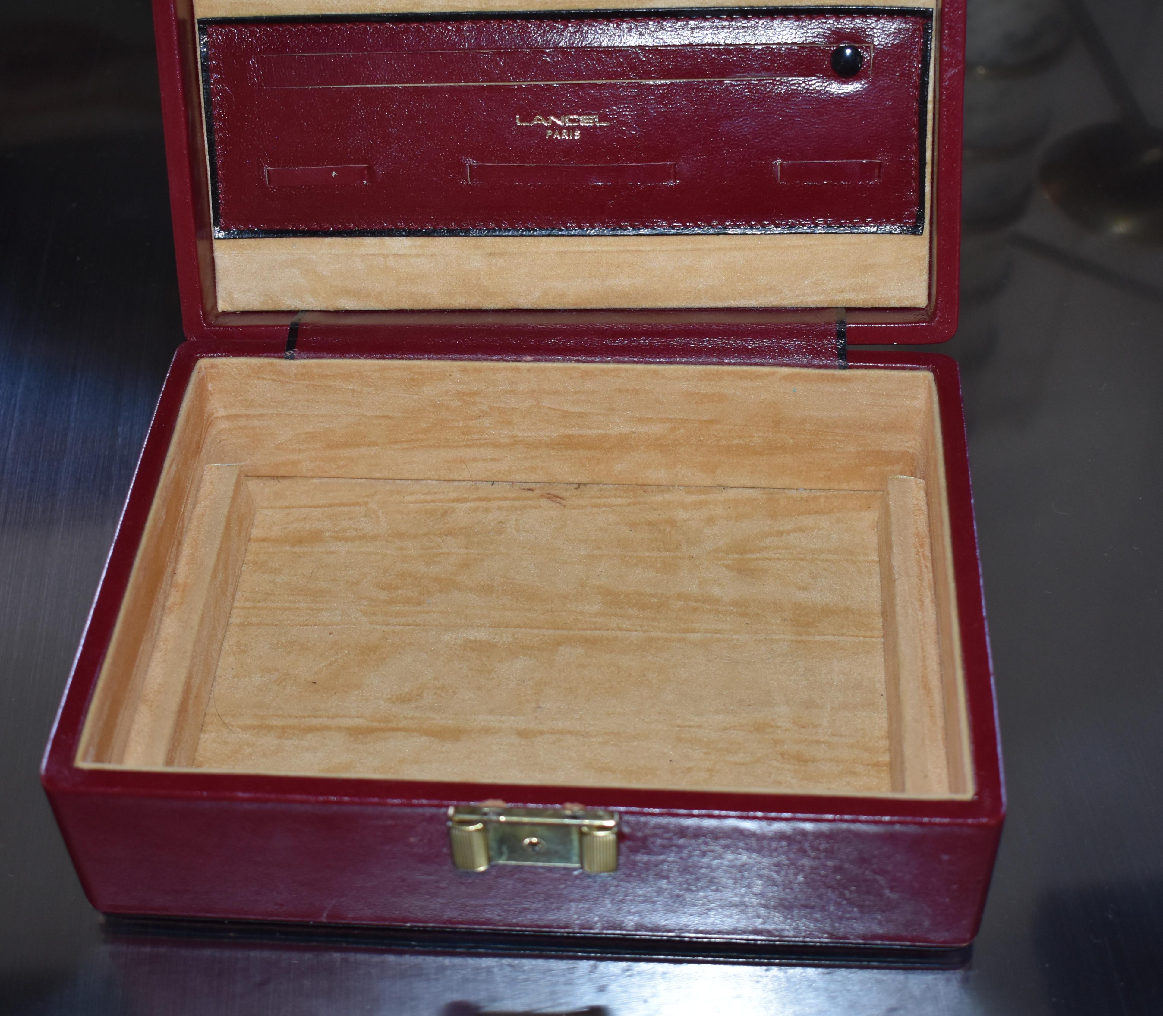 Mid-Century Modern Leather Jewelry Box by Lancel Paris