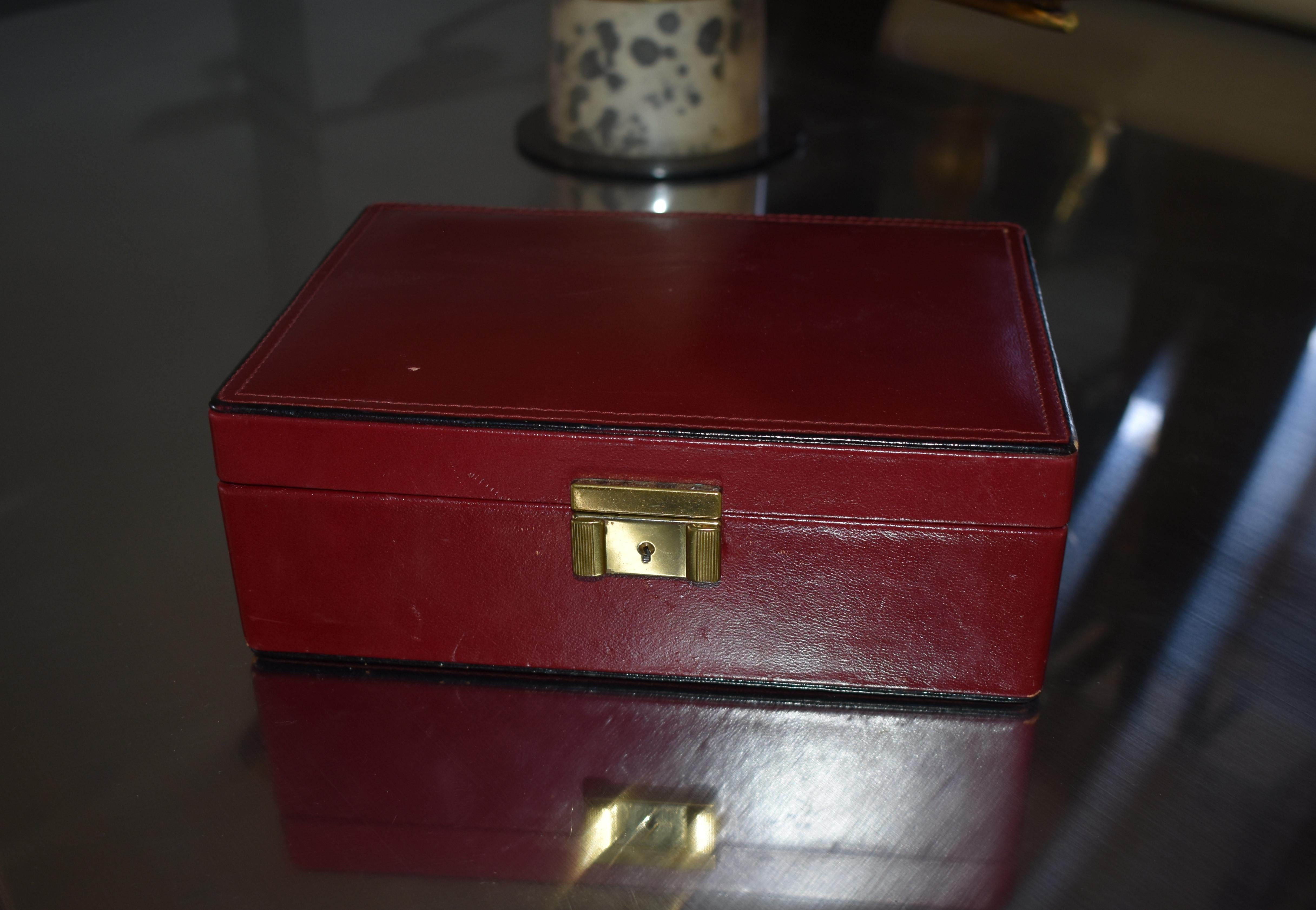 Leather Jewelry Box by Lancel Paris In Good Condition In Cathedral City, CA
