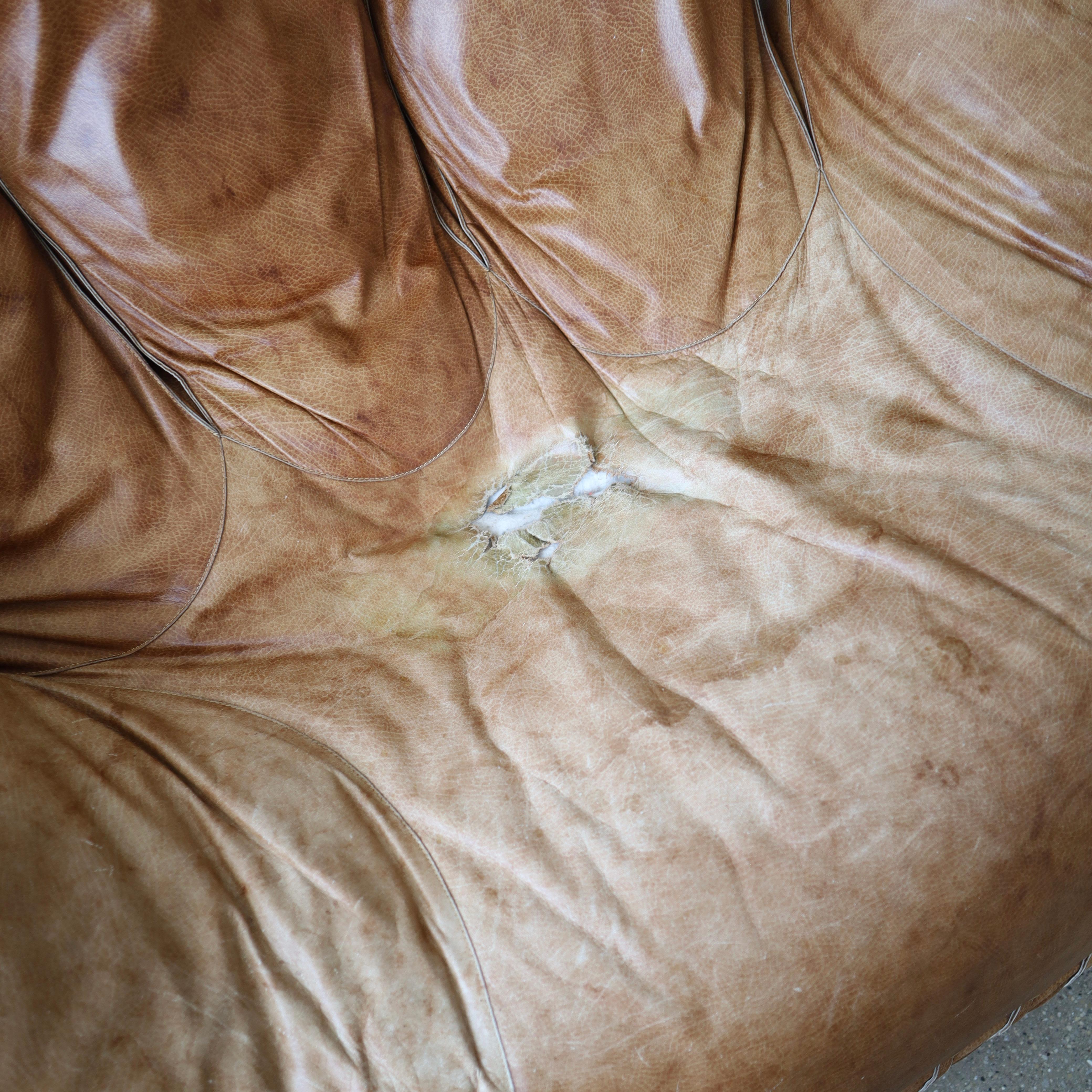 Post-Modern Leather 'Joe' Chair for Poltronova For Sale