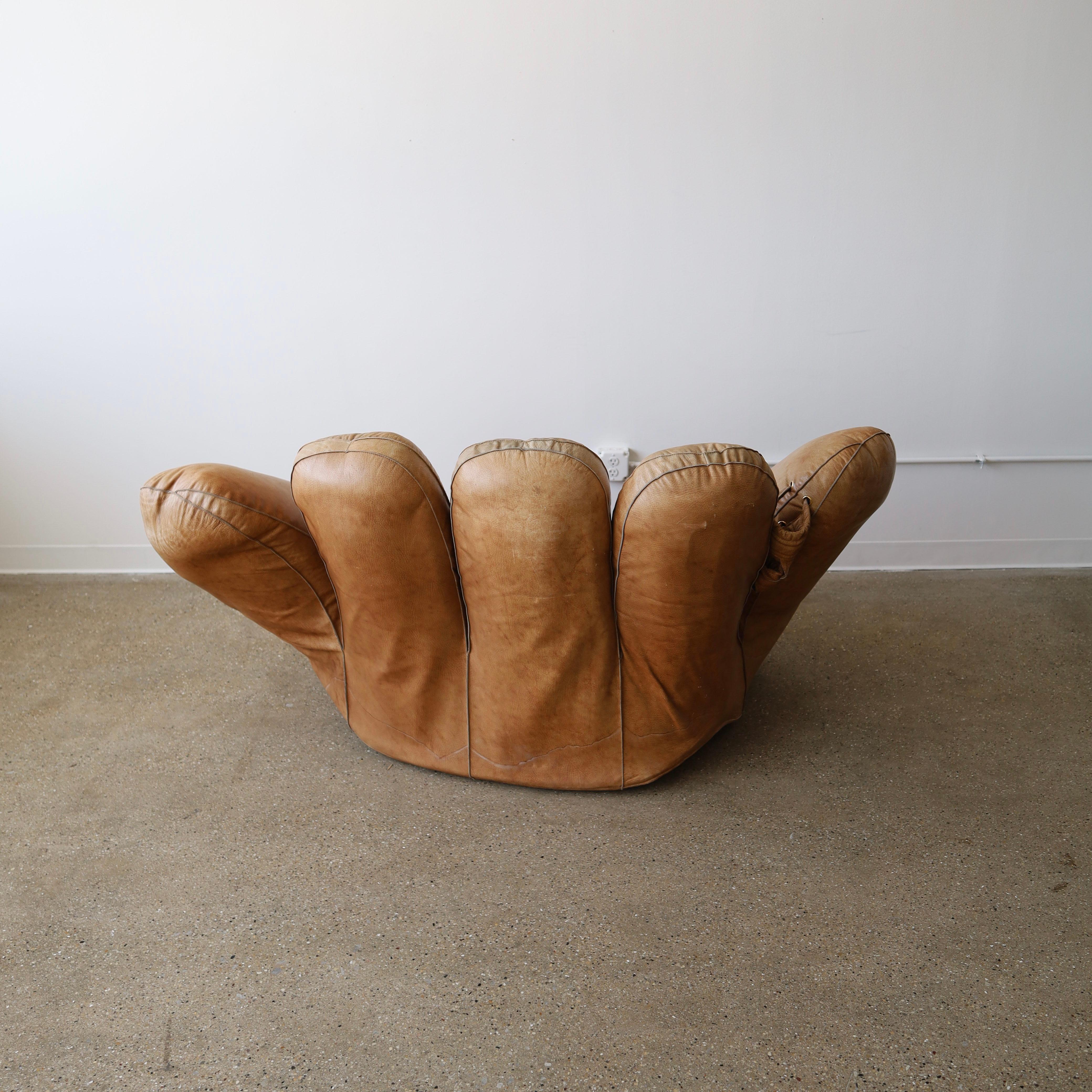 Leather 'Joe' Chair for Poltronova For Sale 2