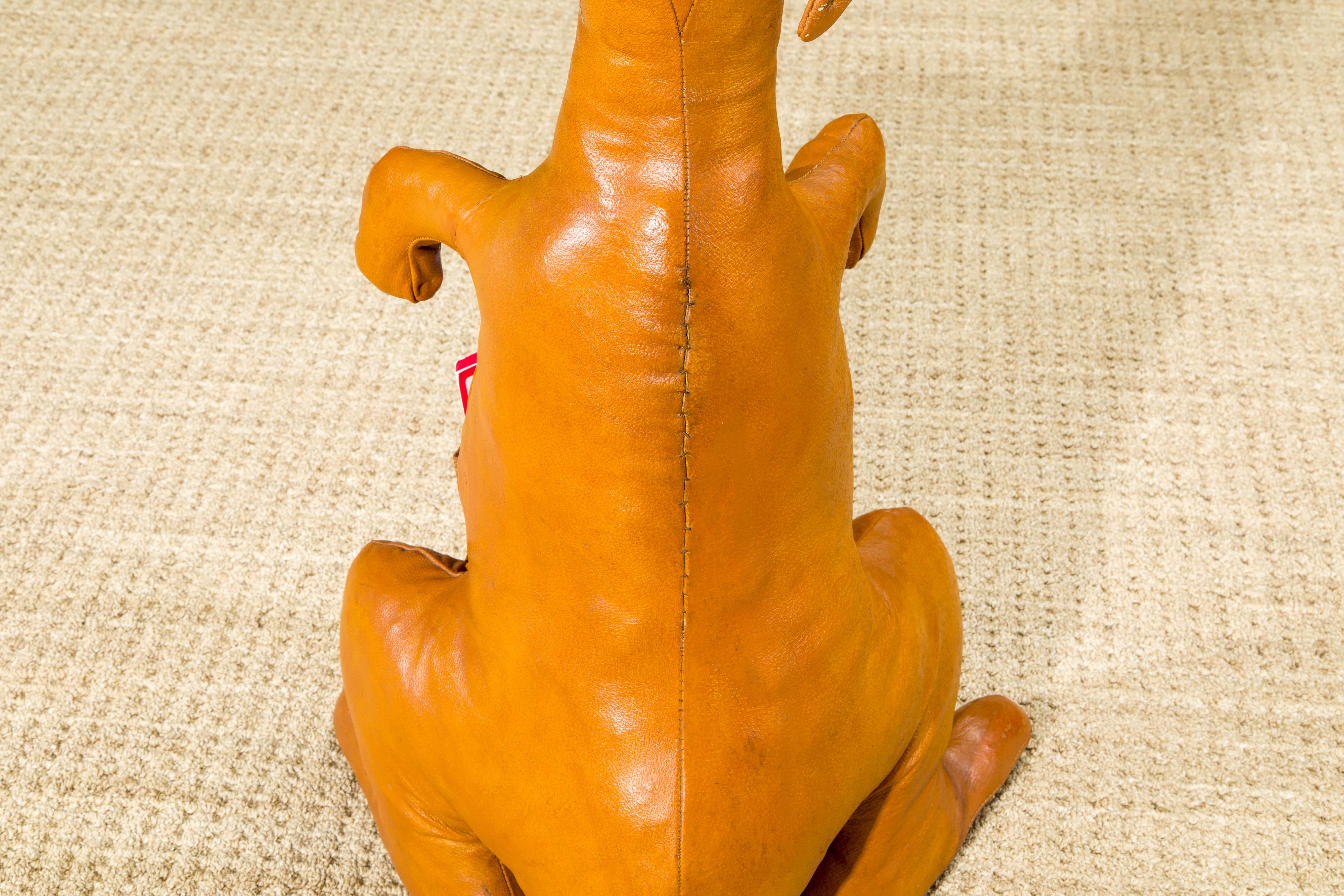 Leather Kangaroo Magazine Pouch Holder by Dimitri Omersa, 1970s For Sale 2