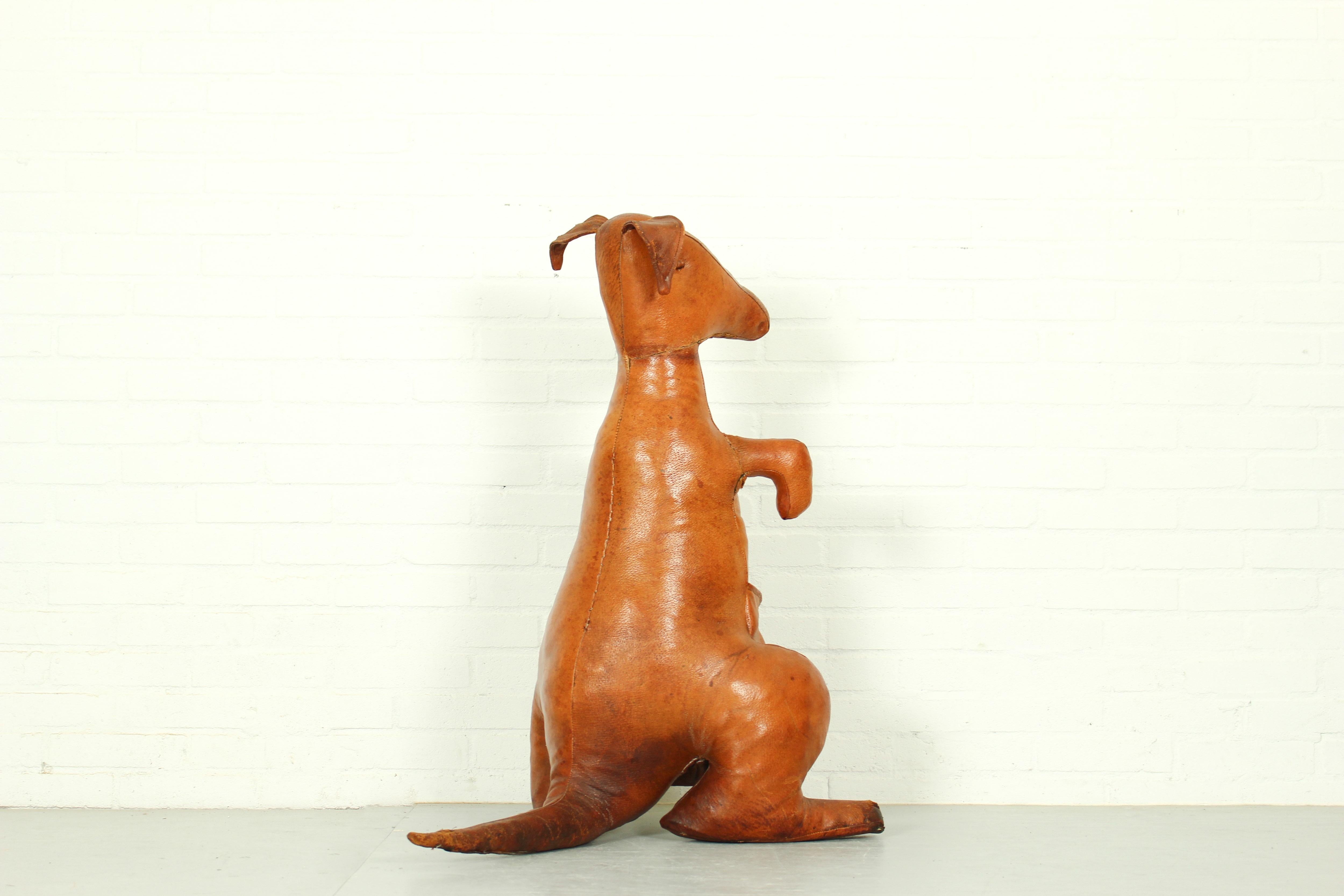 20th Century Leather Kangaroo Magazine Stand by Dimitri Omersa, England, 1960s For Sale