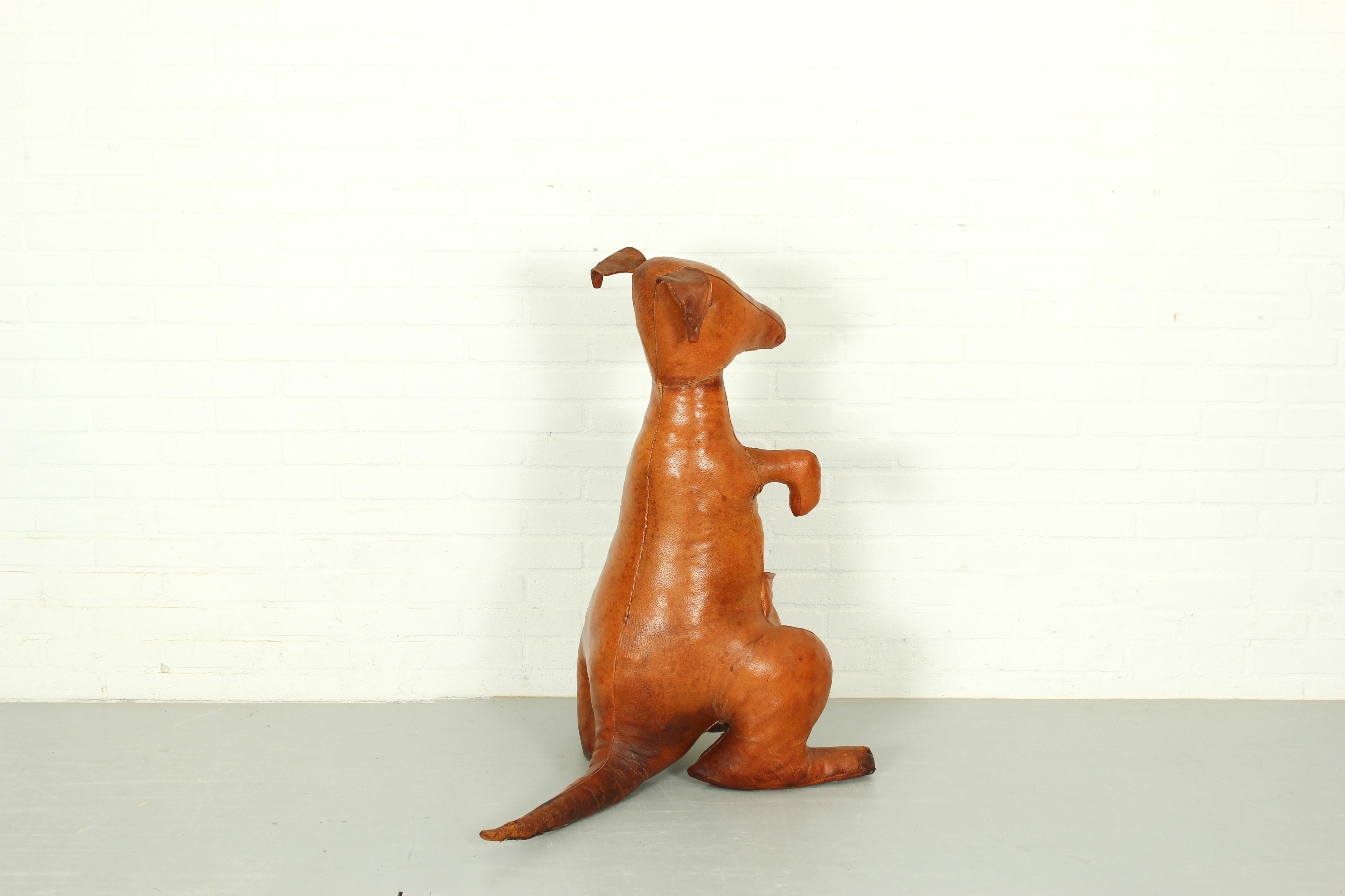 Leather Kangaroo Magazine Stand by Dimitri Omersa, England, 1960s For Sale 1