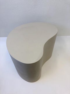 Leather Kidney Shape Side Table by Karl Springer