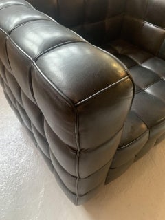Leather Kubus Lounge Chair by Josef Hoffmann, Wittmann, Black Leather