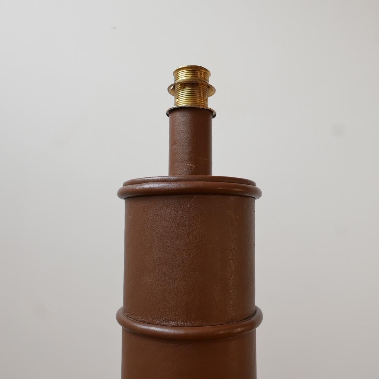 Leather Large Belgium Mid-Century Table Lamp 4