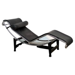 Leather LC4 Chaise Lounge by Charlotte Perriand, Le Corbusier for Cassina 1970s