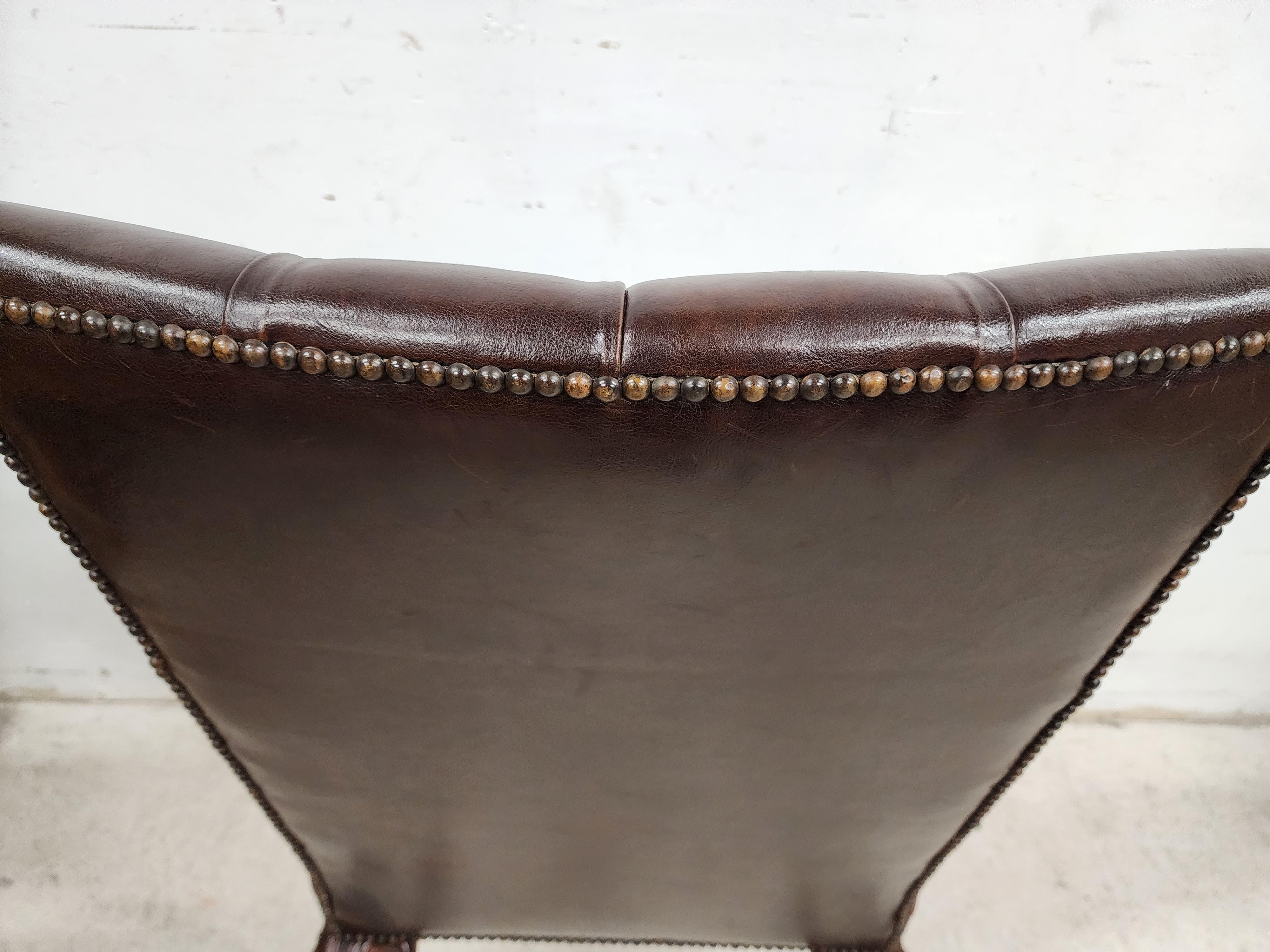 Leather Library Armchair by Theodore Alexander For Sale 4