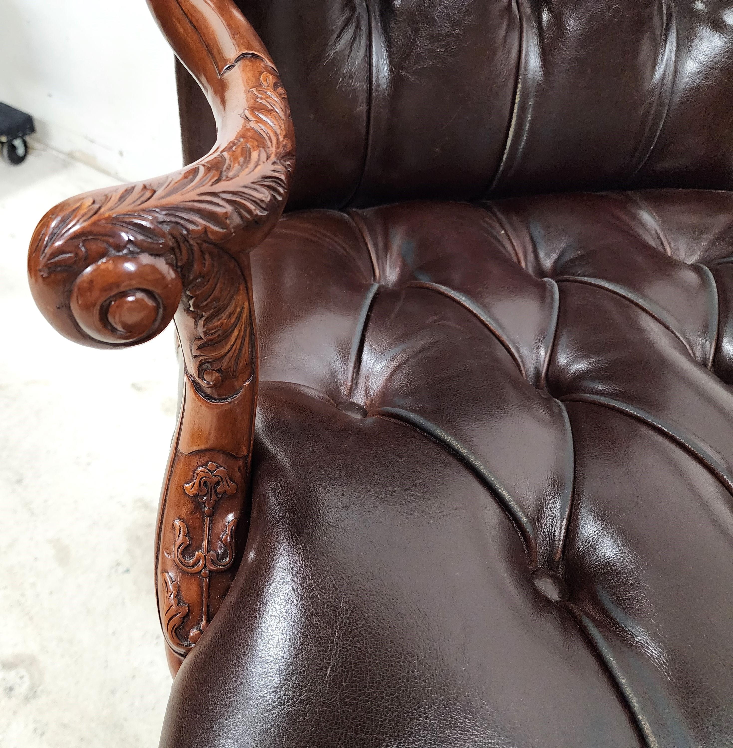 Leather Library Armchair by Theodore Alexander For Sale 7