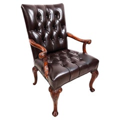 Leather Library Armchair by Theodore Alexander