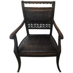 Leather Library/Occasional Chair, Early 20th Century