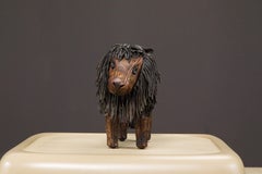 Leather Lion Footstool by Dimitri Omersa for Abercrombie & Fitch, 1960s, Signed