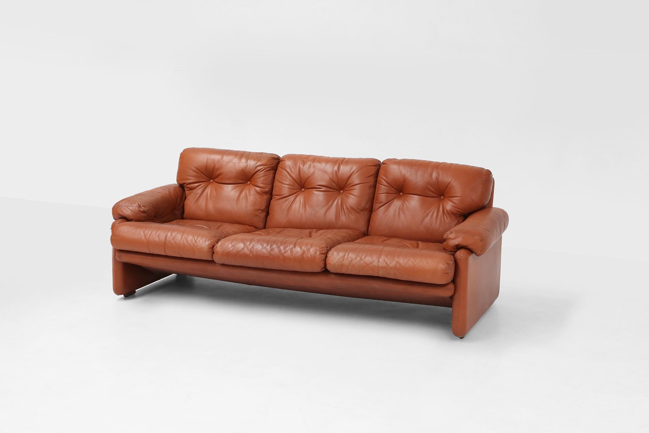 Mid-Century Modern Leather living room set  Coronado by Tobia Scarpa for B&B Italia, Italy ca. 1960