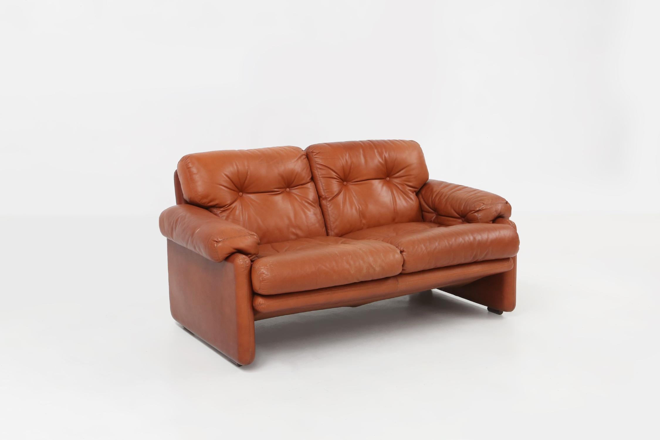 Leather living room set  Coronado by Tobia Scarpa for B&B Italia, Italy ca. 1960 3