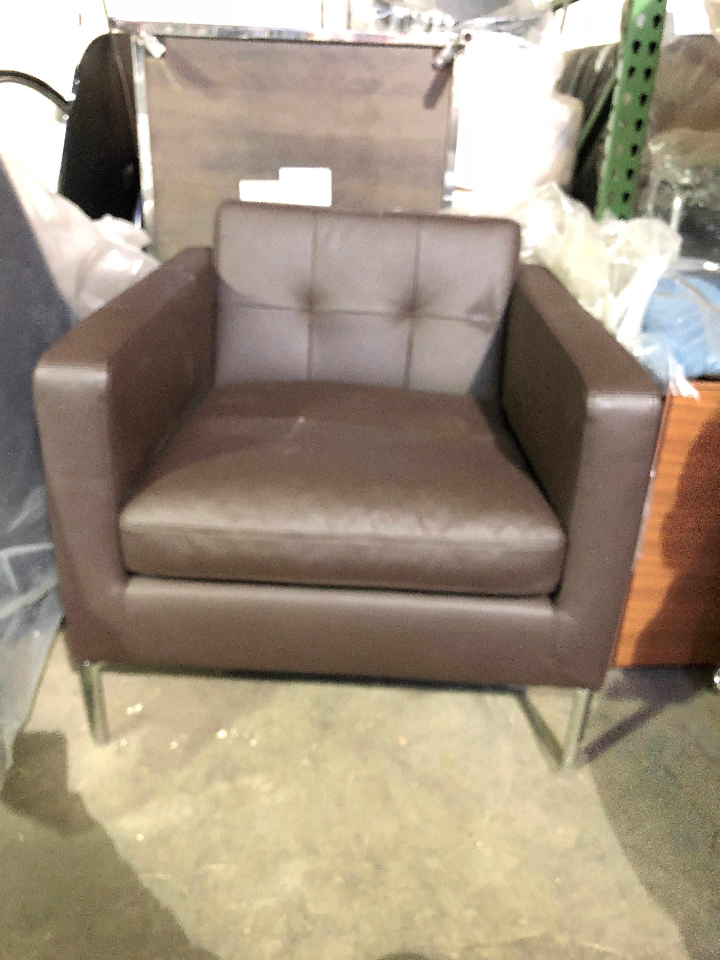 Leather Lloyd Armchair In Good Condition In New York, NY