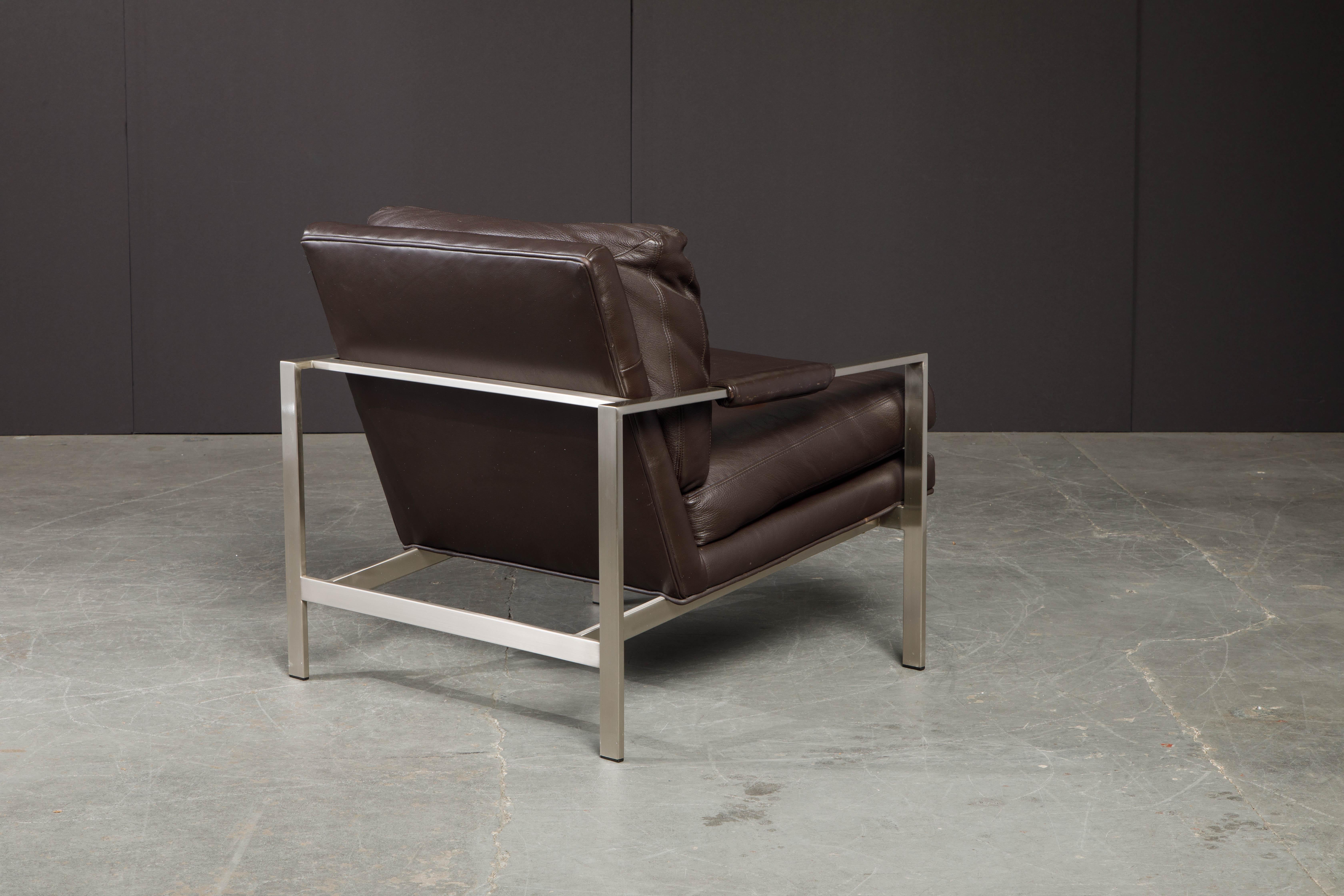 Paire de fauteuils de salon en cuir de Milo Baughman pour Thayer Coggin Bon état - En vente à Los Angeles, CA