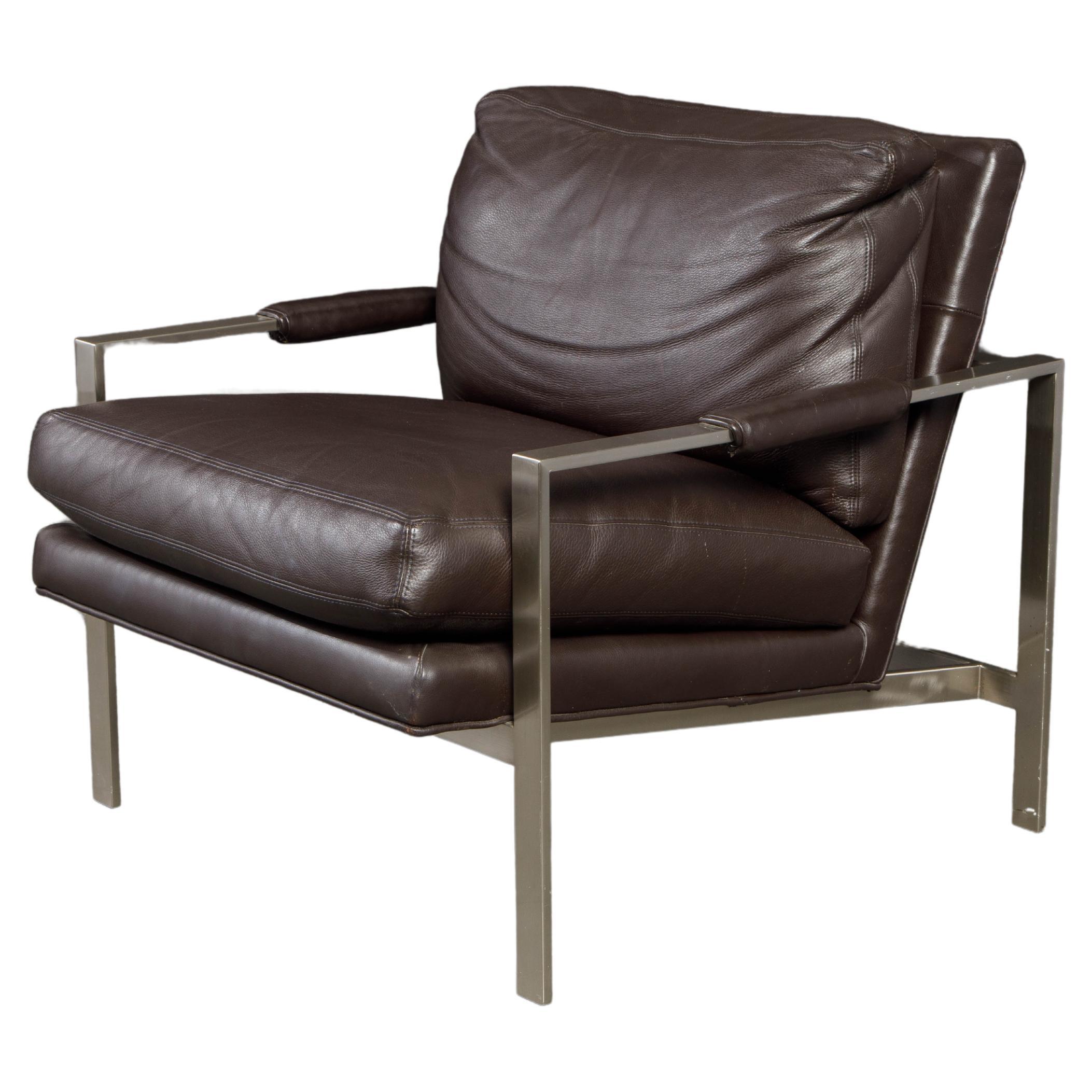 Leather Lounge Armchairs by Milo Baughman for Thayer Coggin, Pair Available For Sale