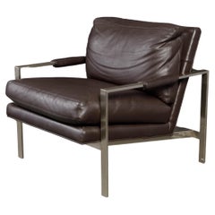 Paire de fauteuils de salon en cuir de Milo Baughman pour Thayer Coggin