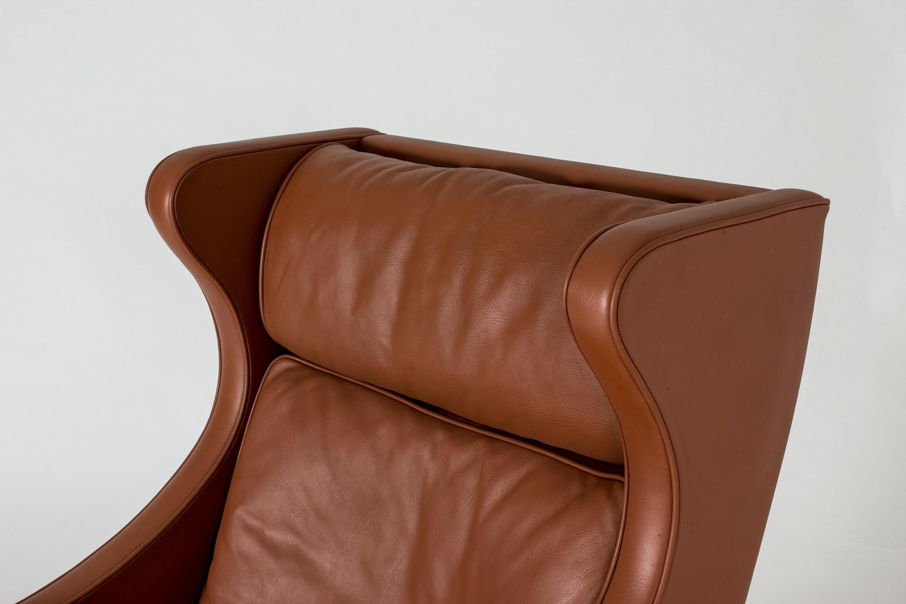 Leather Lounge Chair and Ottoman by Børge Mogensen 2