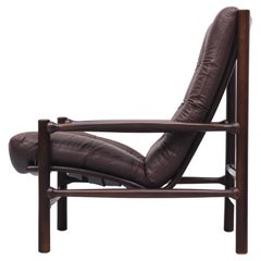 Leather Lounge Chair Arne Norell for Coja