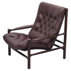 Leather Lounge Chair Arne Norell for Coja