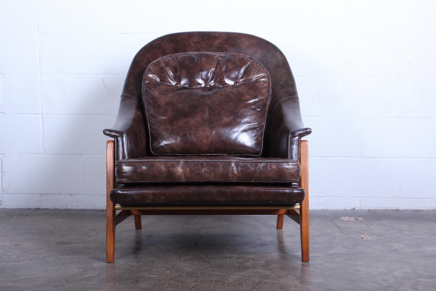 Leather Lounge Chair by Edward Wormley for Dunbar 2