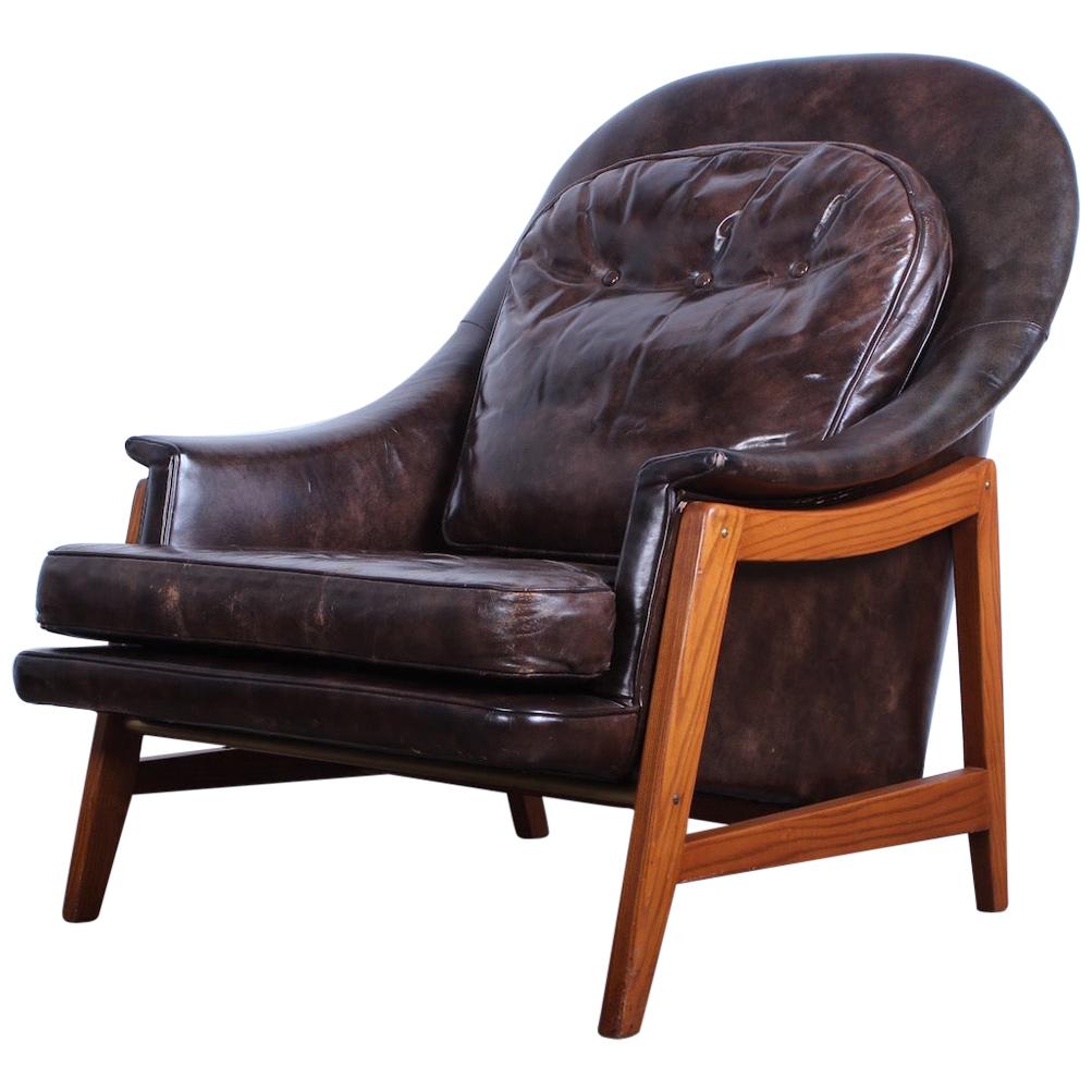 Leather Lounge Chair by Edward Wormley for Dunbar