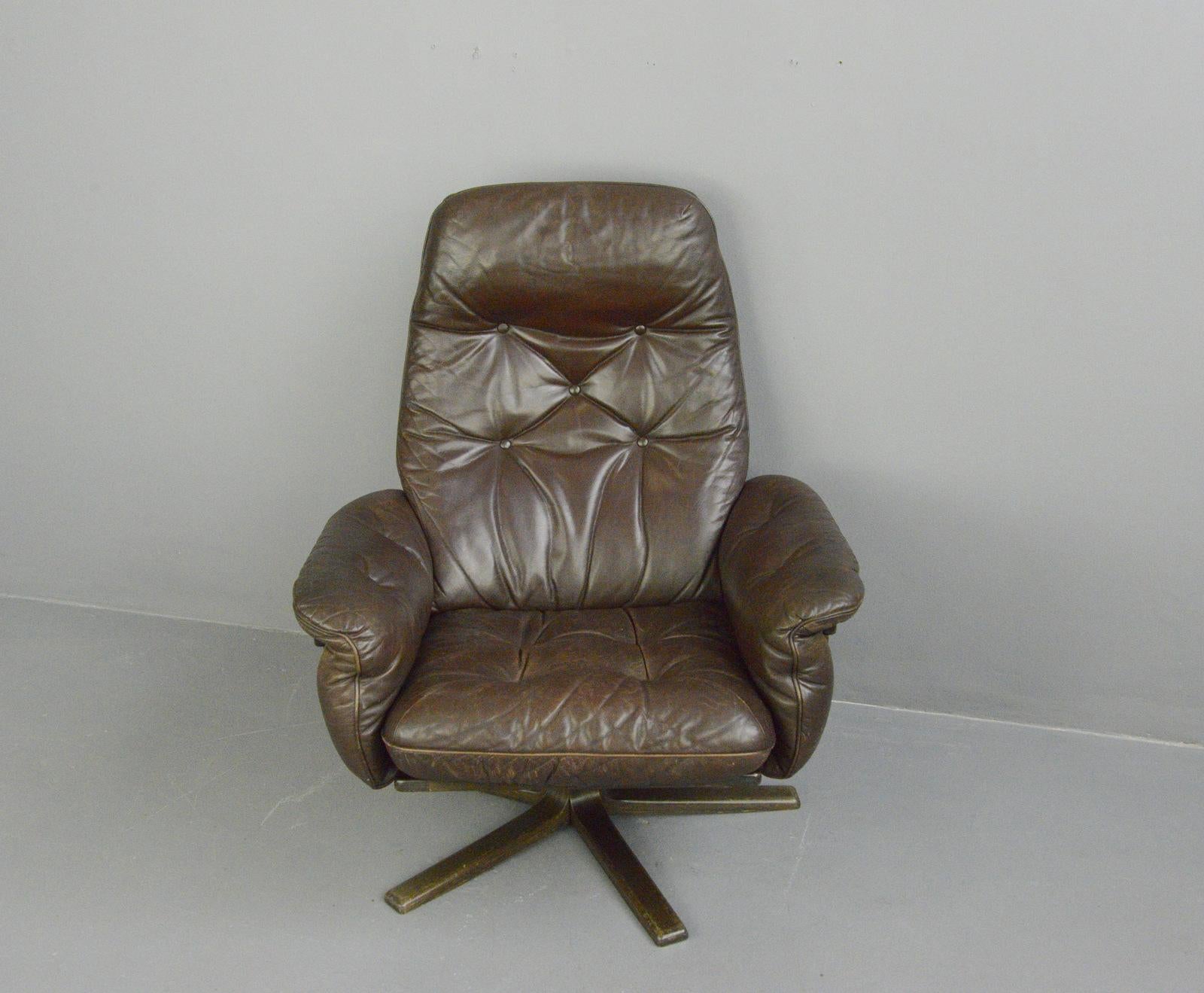 Leather Lounge Chair by G Mobel, circa 1960s 1