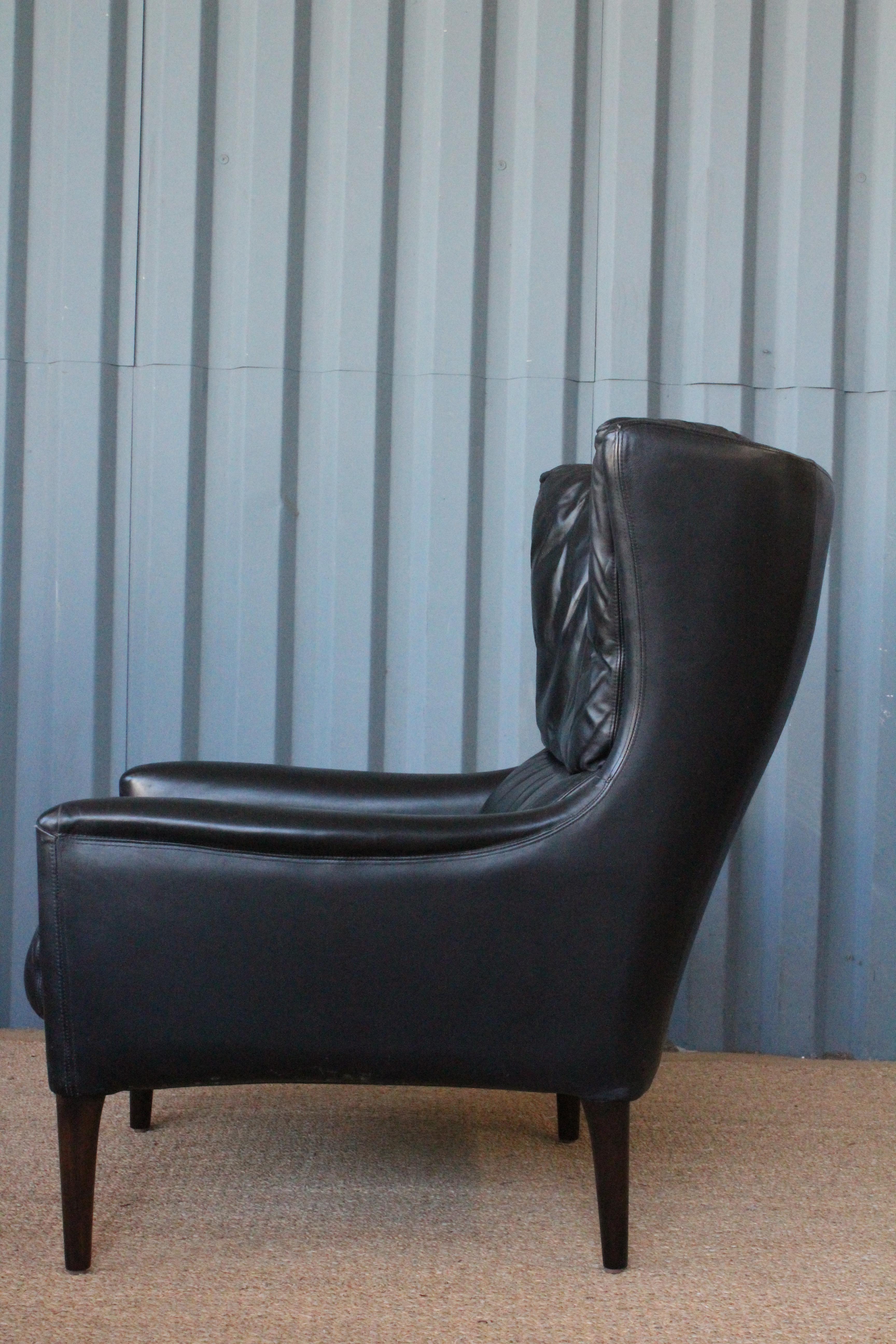 Mid-Century Modern Leather Lounge Chair by Kurt Østervig, Denmark, 1950s