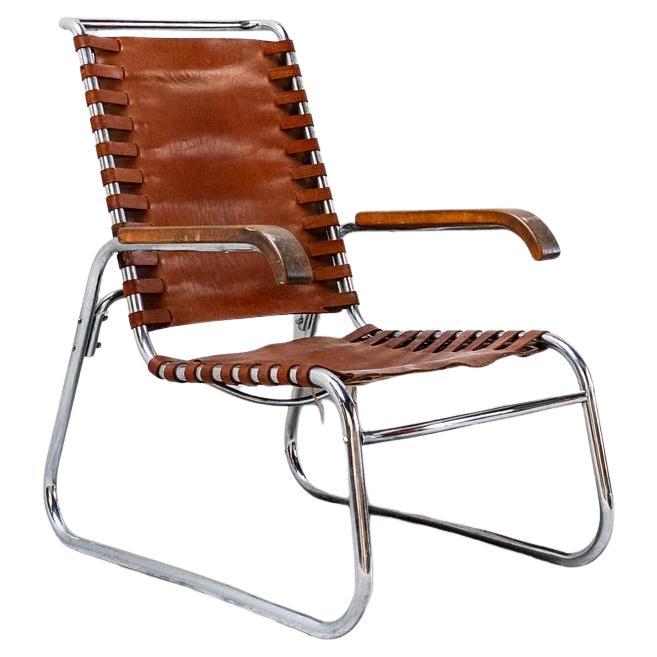 Sedia da salotto in pelle di Marcel Breuer, Paesi Bassi, anni 
30 in vendita