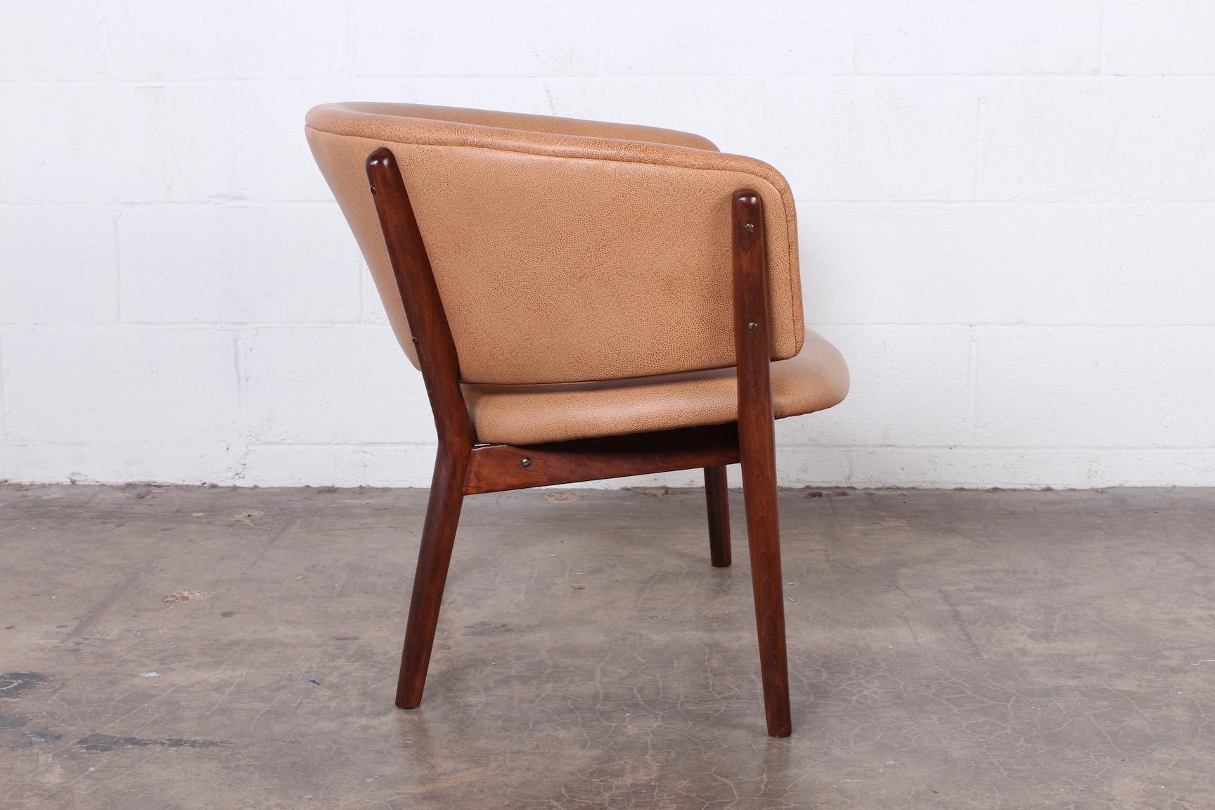 Leather Lounge Chair by Nanna Ditzel In Excellent Condition In Dallas, TX