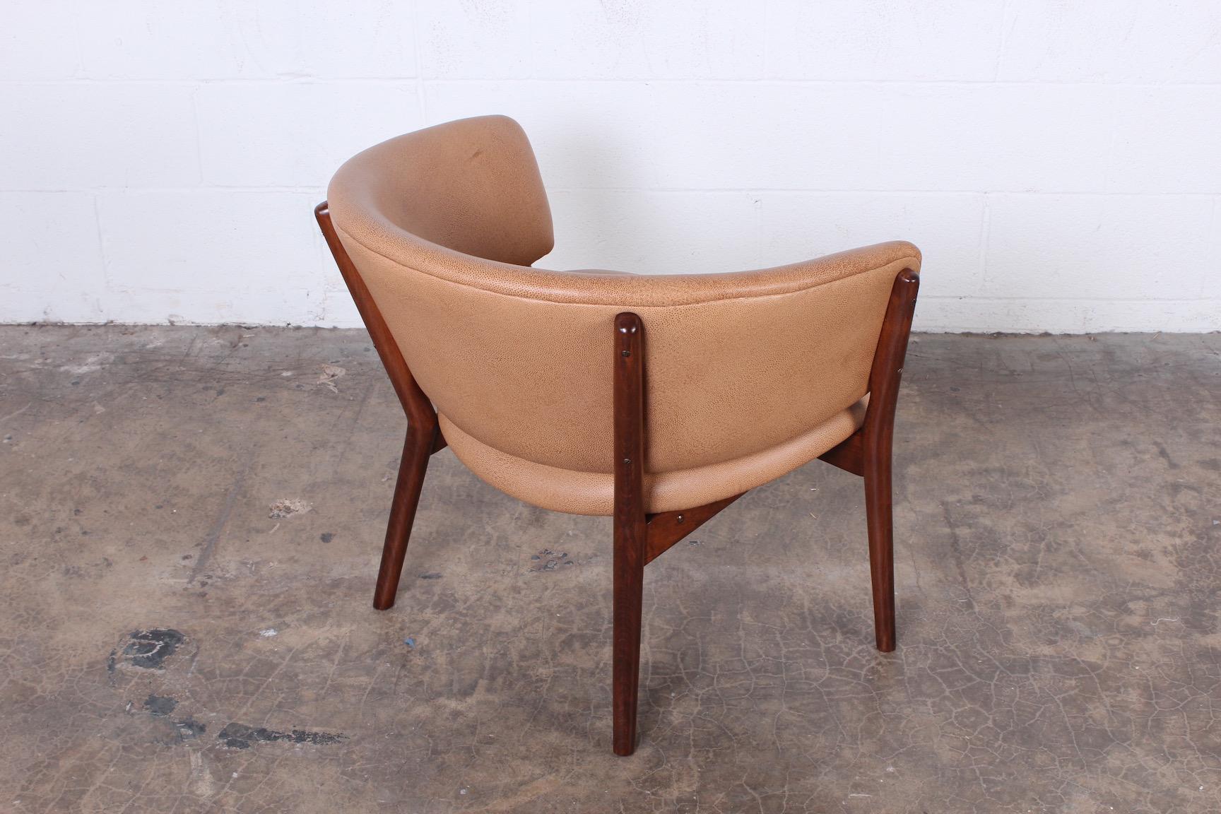 Mid-20th Century Leather Lounge Chair by Nanna Ditzel