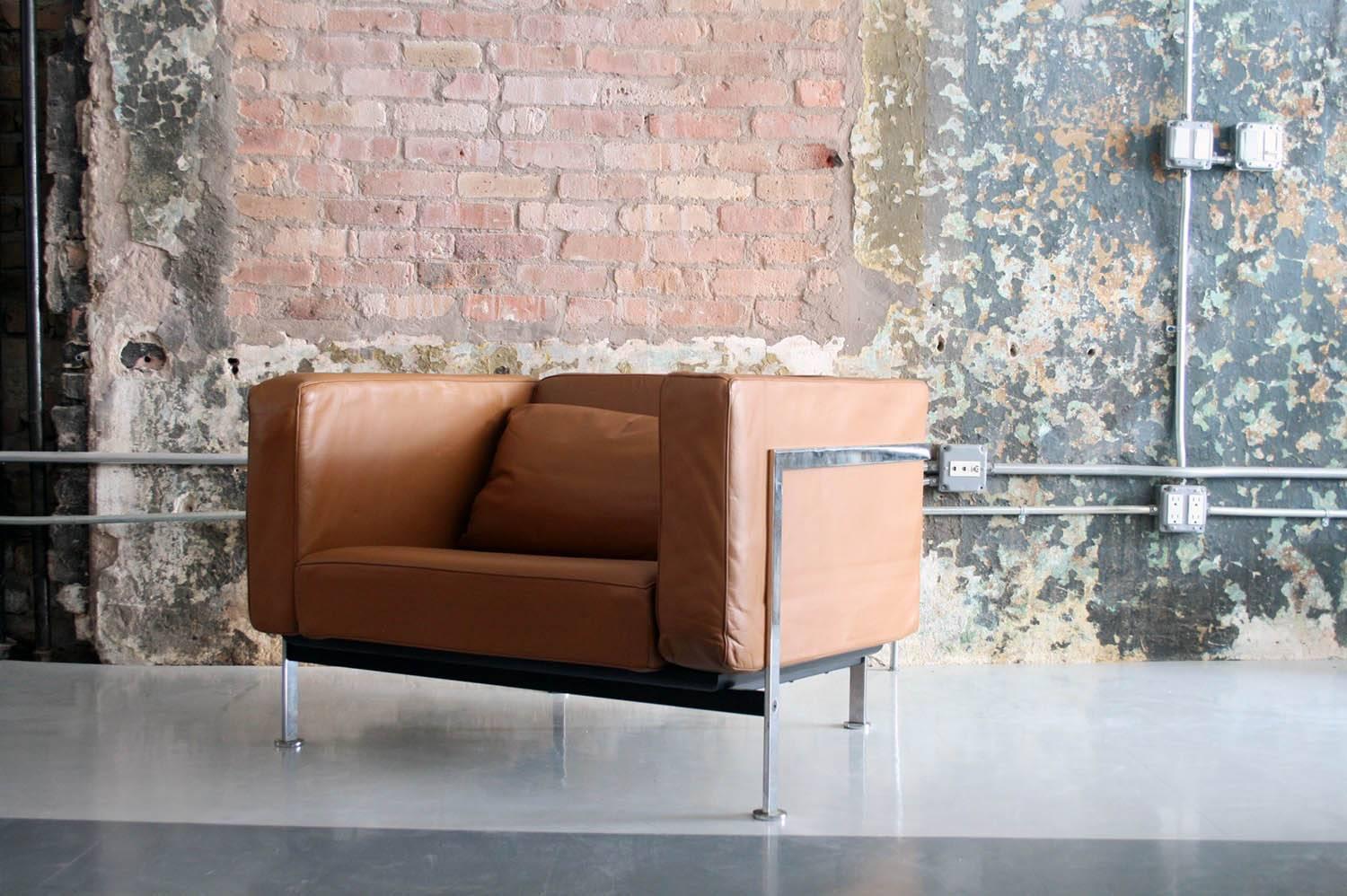Mid-Century Modern Leather Lounge Chair by Robert & Trix Haussmann for De Sede Switzerland