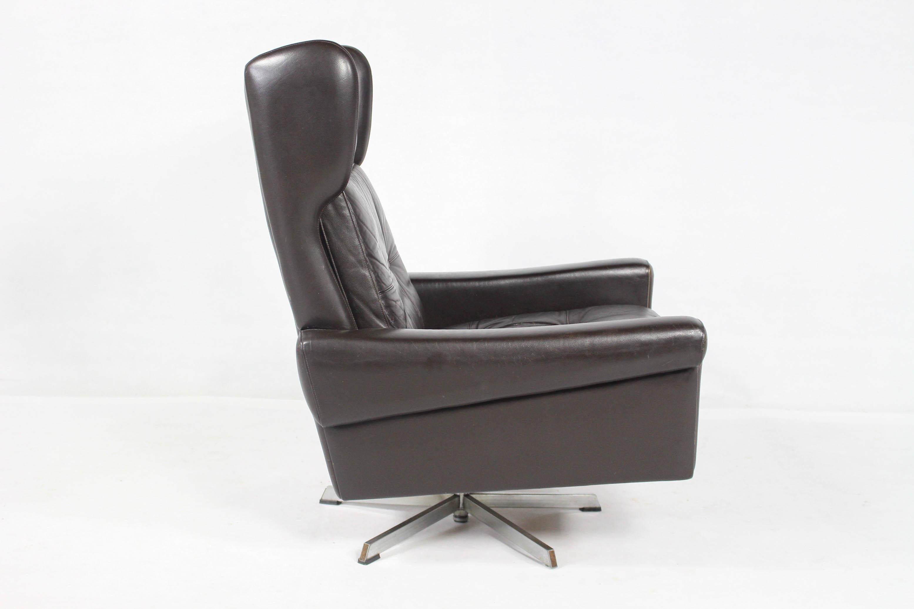 Leather Lounge Chair By Svend Skipper, Denmark 1960s For Sale 5