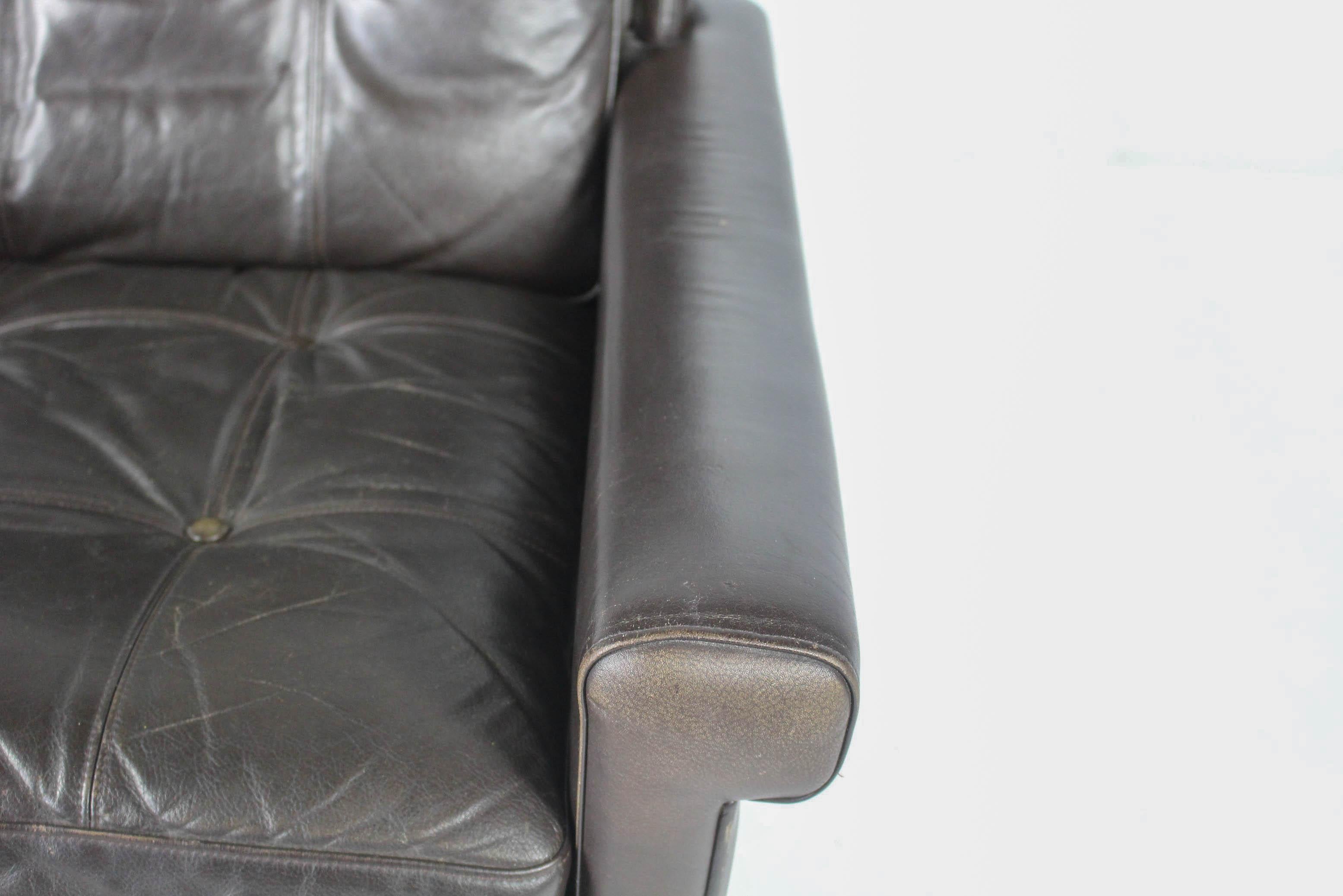 Leather Lounge Chair By Svend Skipper, Denmark 1960s For Sale 1