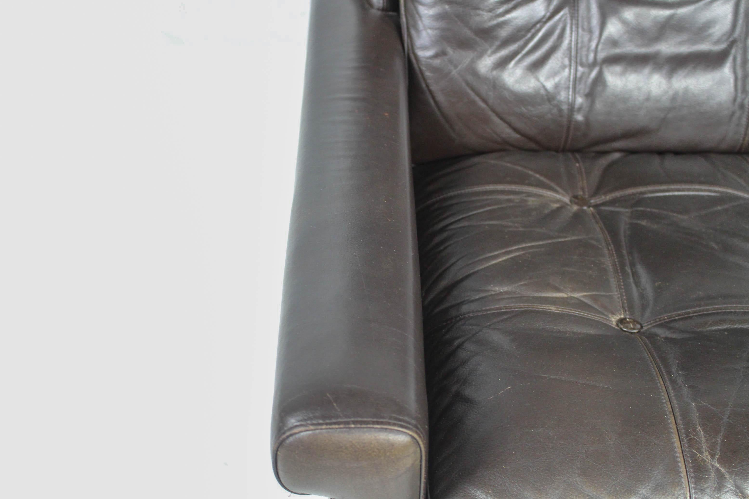 Leather Lounge Chair By Svend Skipper, Denmark 1960s For Sale 2