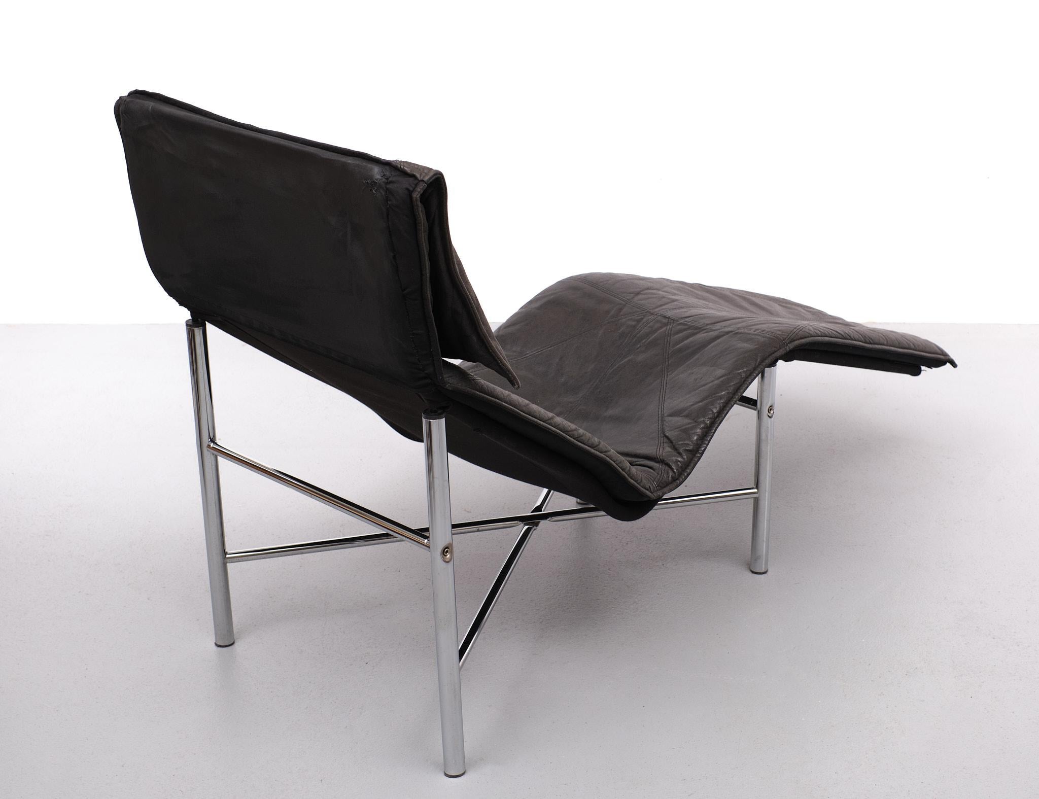  Leather Lounge Chair by Tord Björklund for Ikea, 1980s In Good Condition For Sale In Den Haag, NL