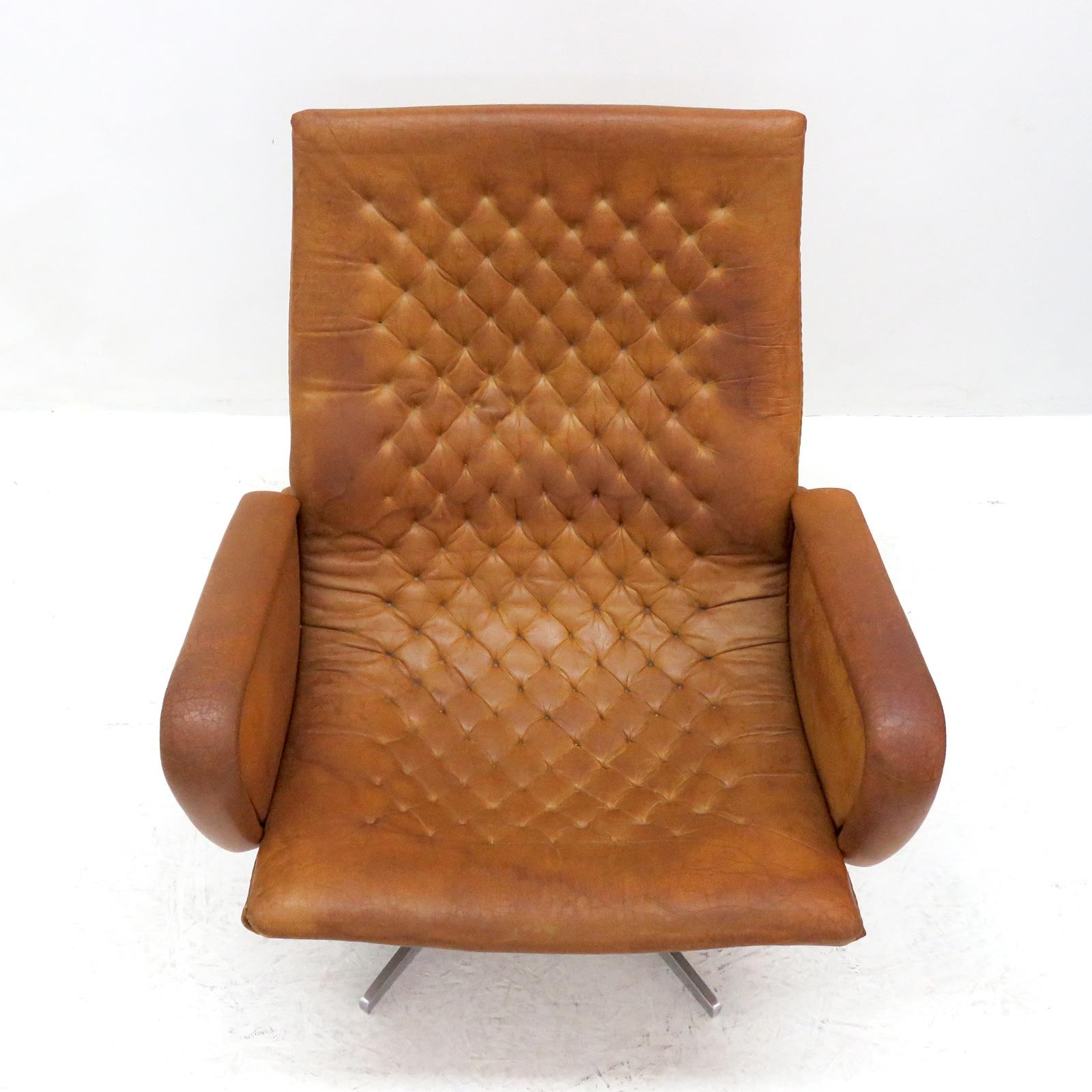 Swiss Leather Lounge Chair DS-51 by De Sede