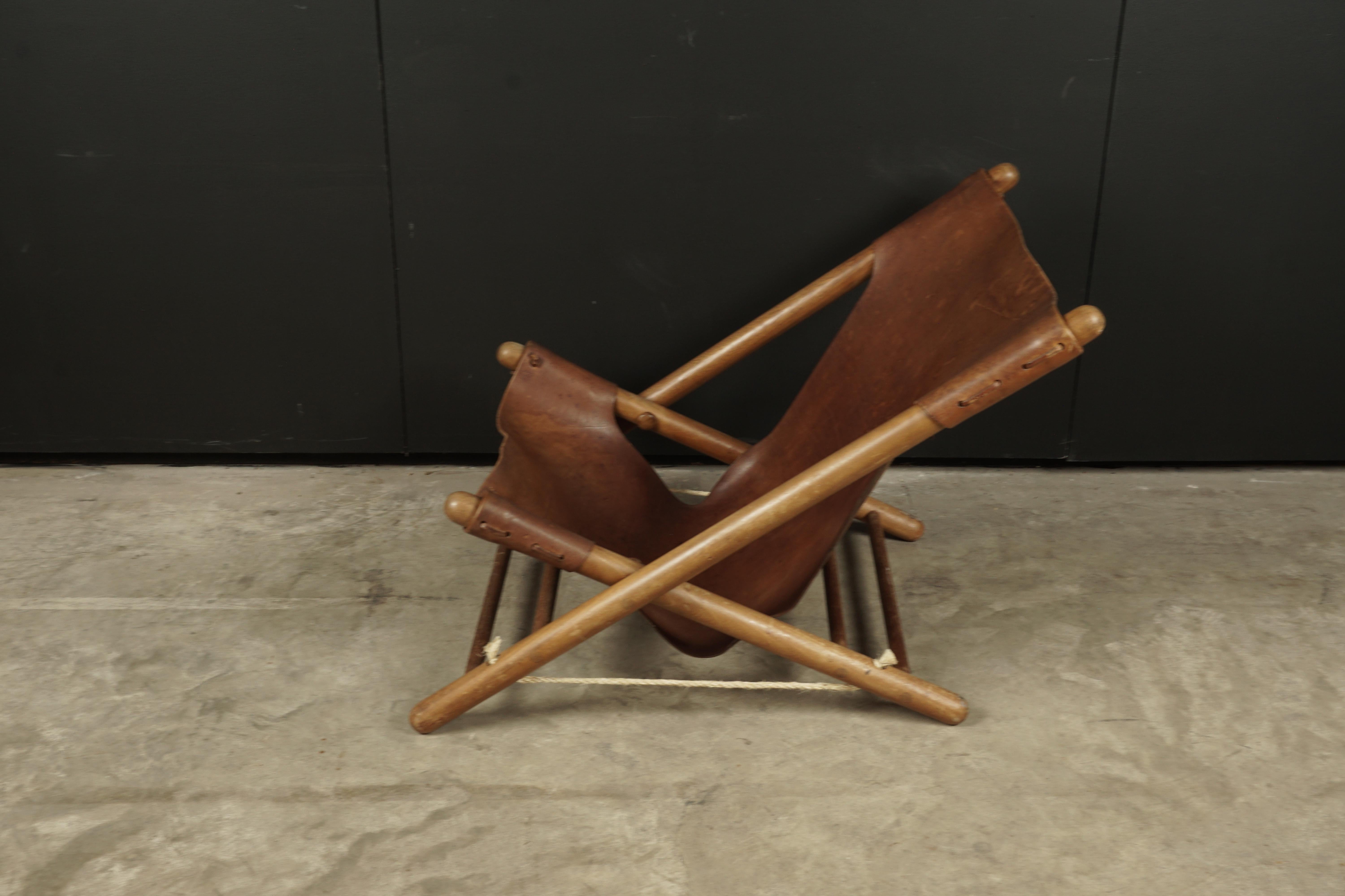 Late 20th Century Vintage Leather Lounge Chair from France, circa 1970
