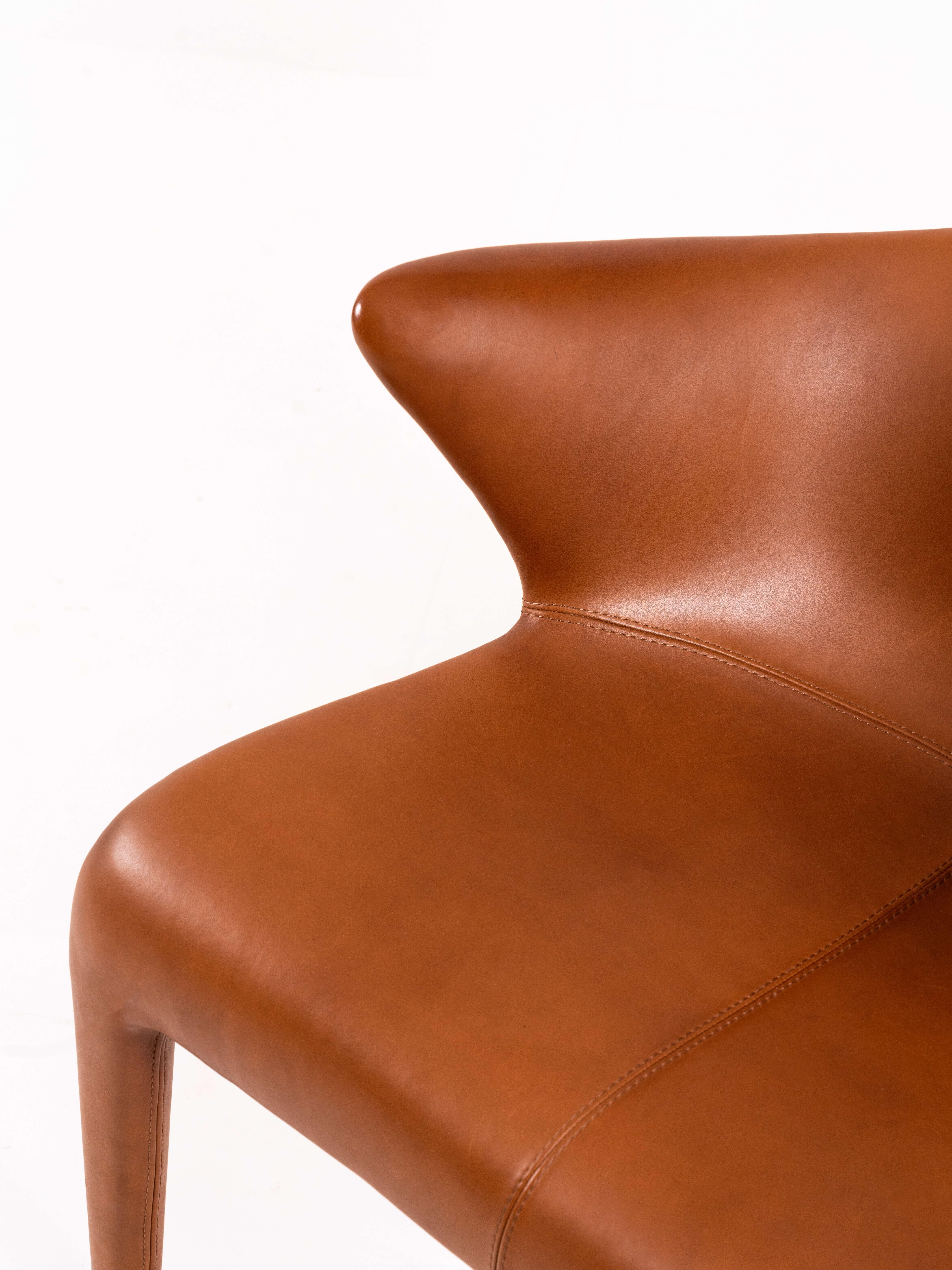 Leather Lounge Chair 'Lou Read' by Philippe Starck for Driade For Sale 3