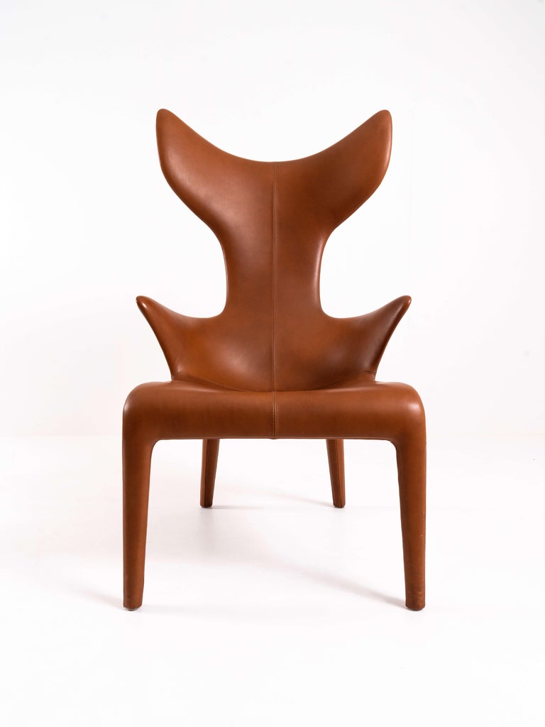Modern Leather Lounge Chair 'Lou Read' by Philippe Starck for Driade For Sale